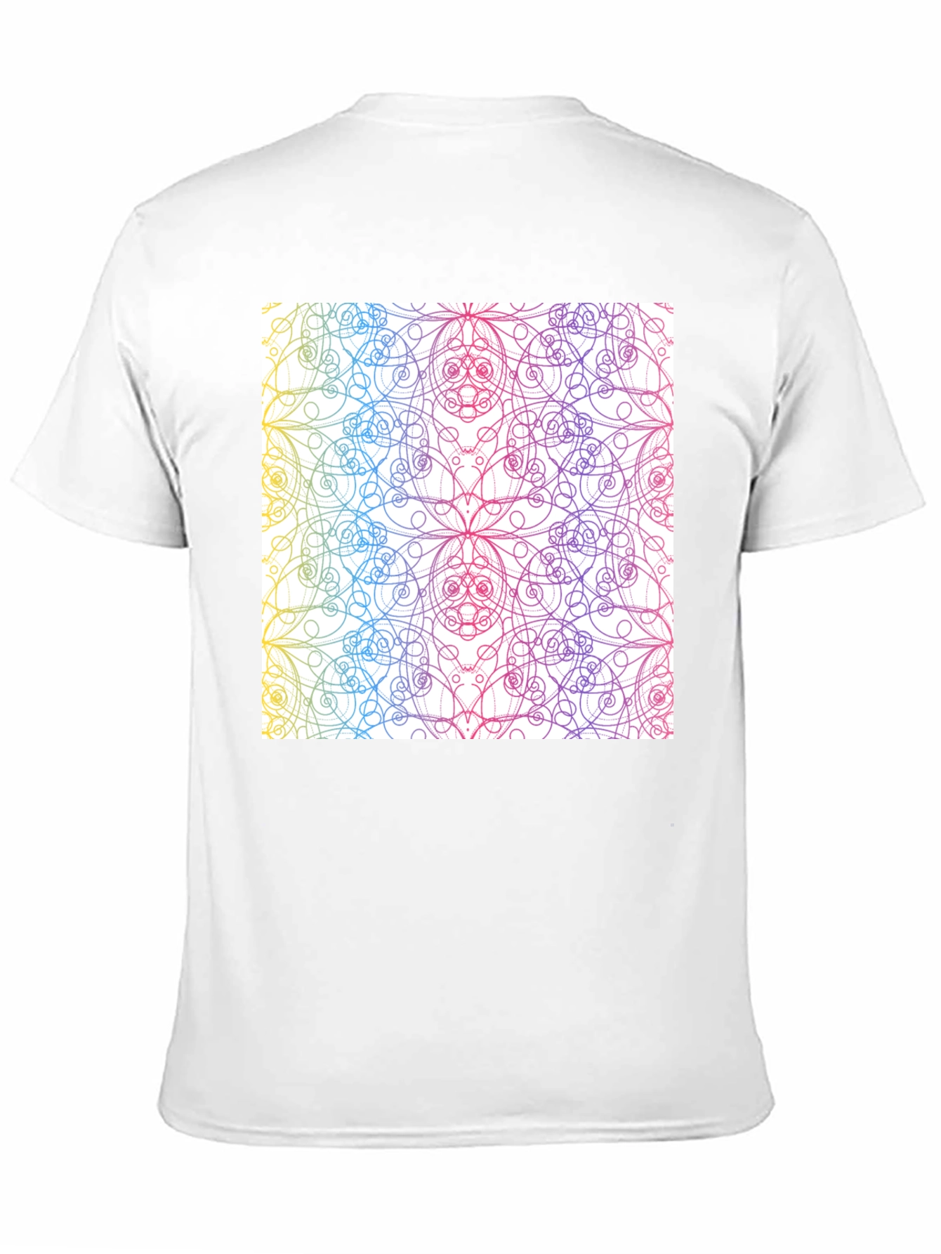 Black Colorful Mandala Design Black T-Shirt view 11