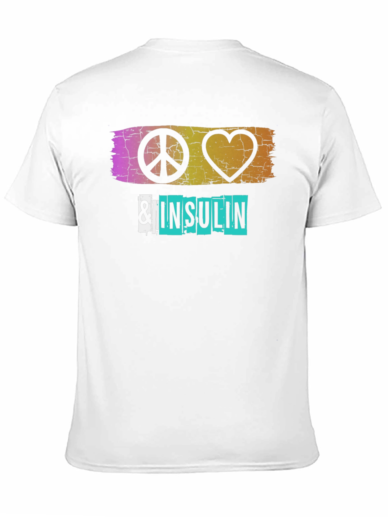 Black Peace Love & Insulin T-Shirt - Diabetes Awareness view 11