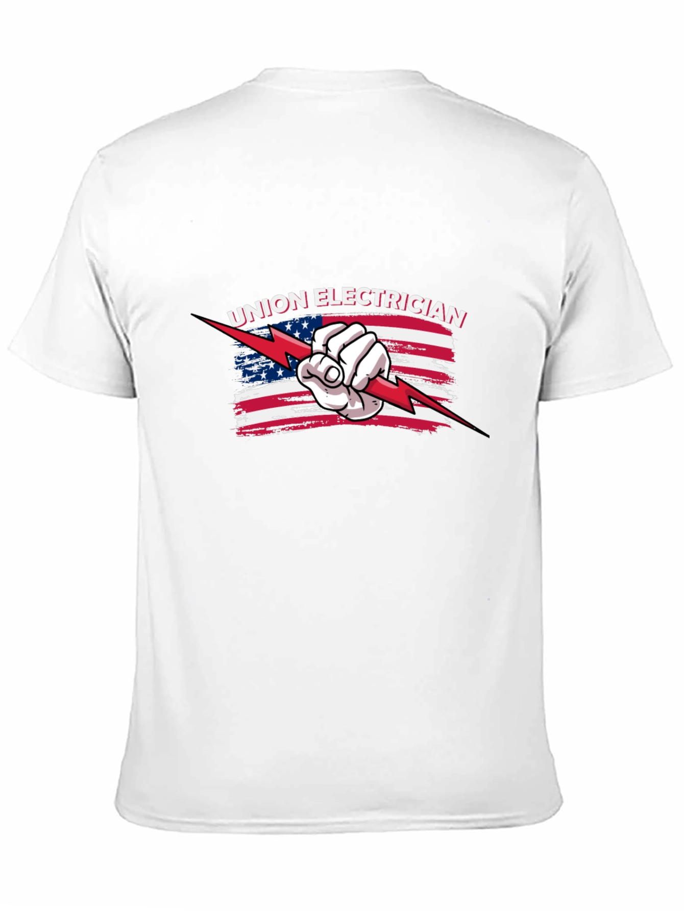 Black Union Electrician American Flag T-Shirt view 11