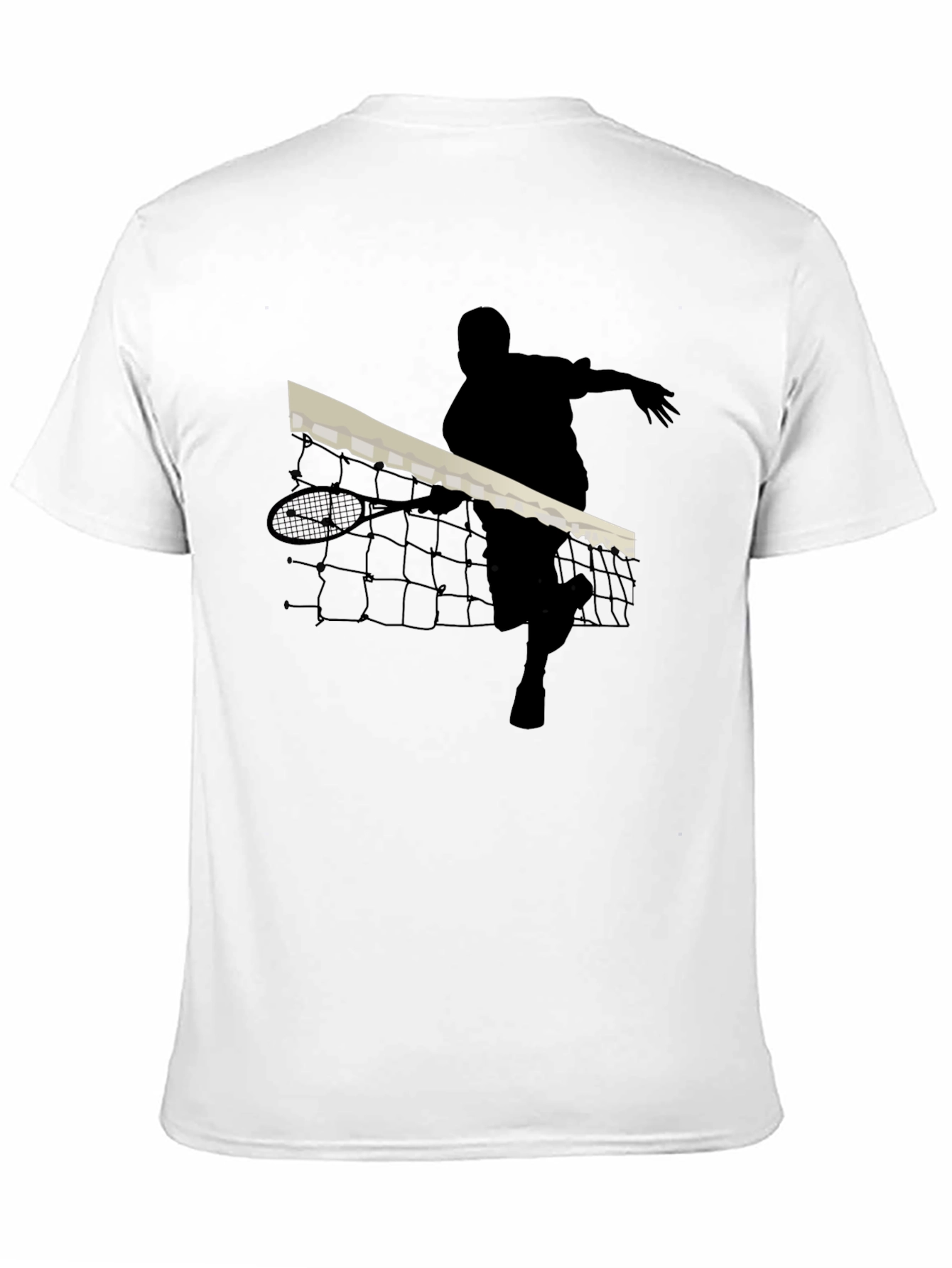 Black Tennis Player Silhouette Black T-Shirt view 11
