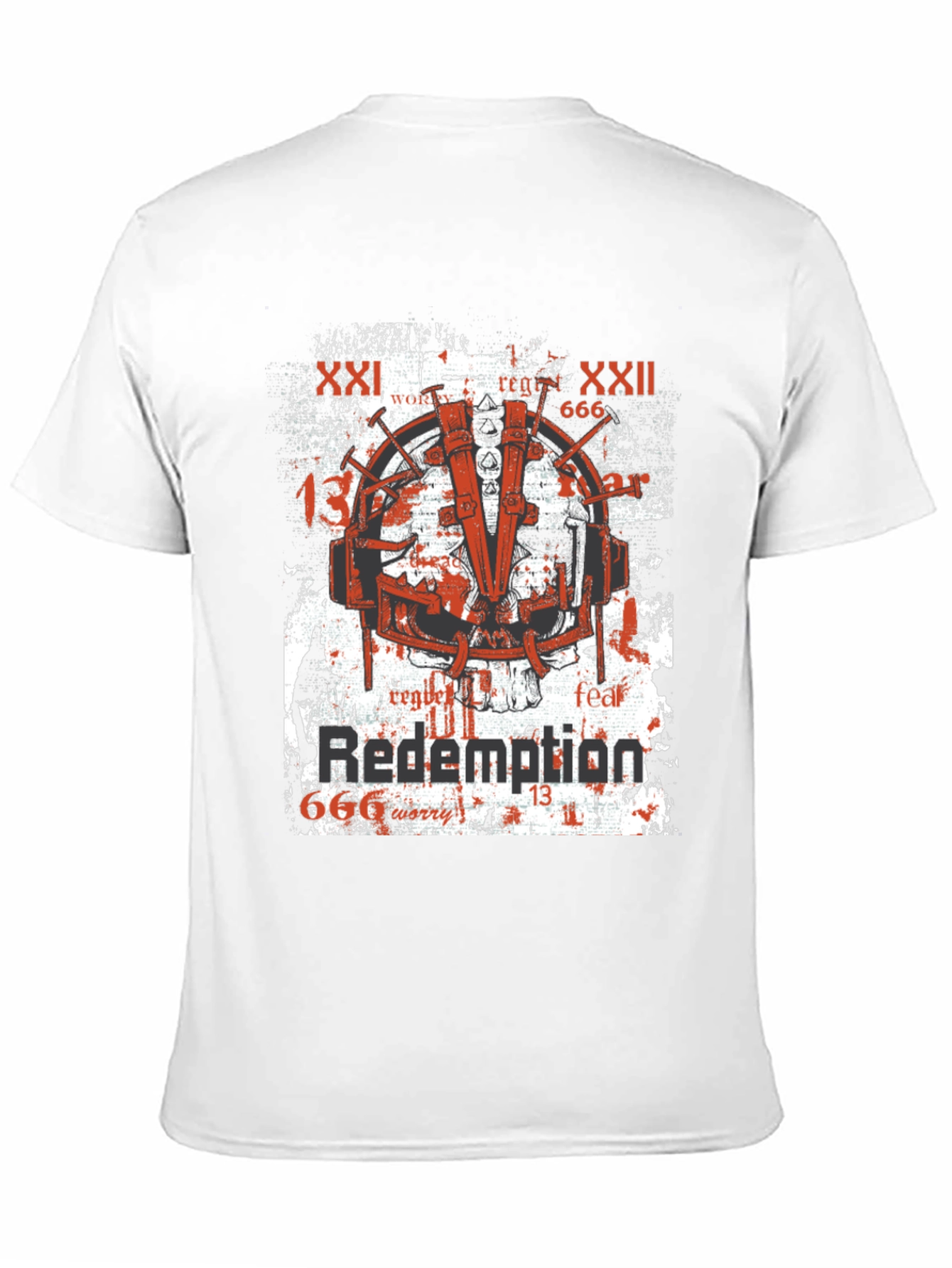 Black Redemption Graphic Print T-Shirt, Grunge Style view 11