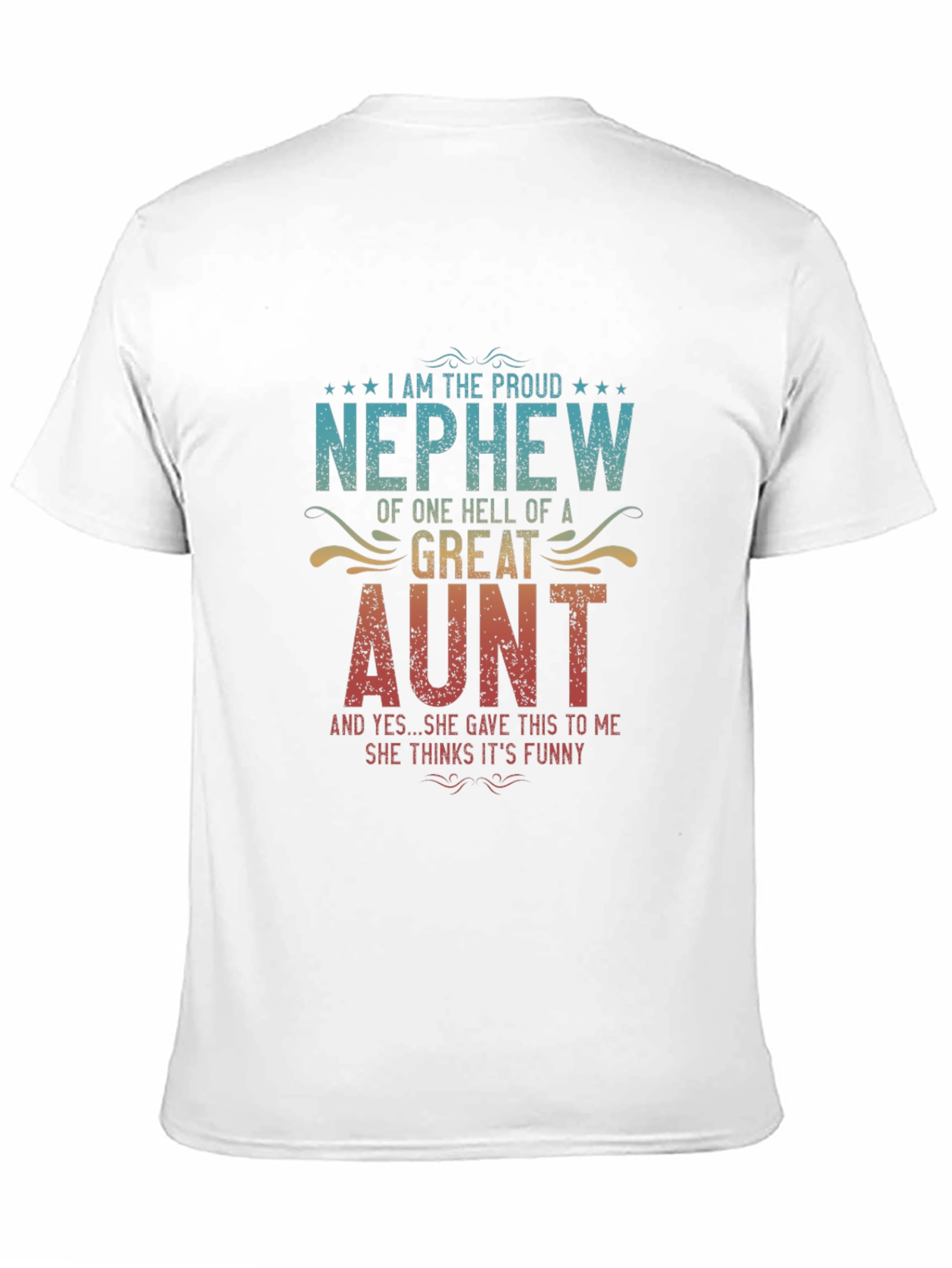 Black Proud Nephew Great Aunt Funny Graphic T-Shirt view 11
