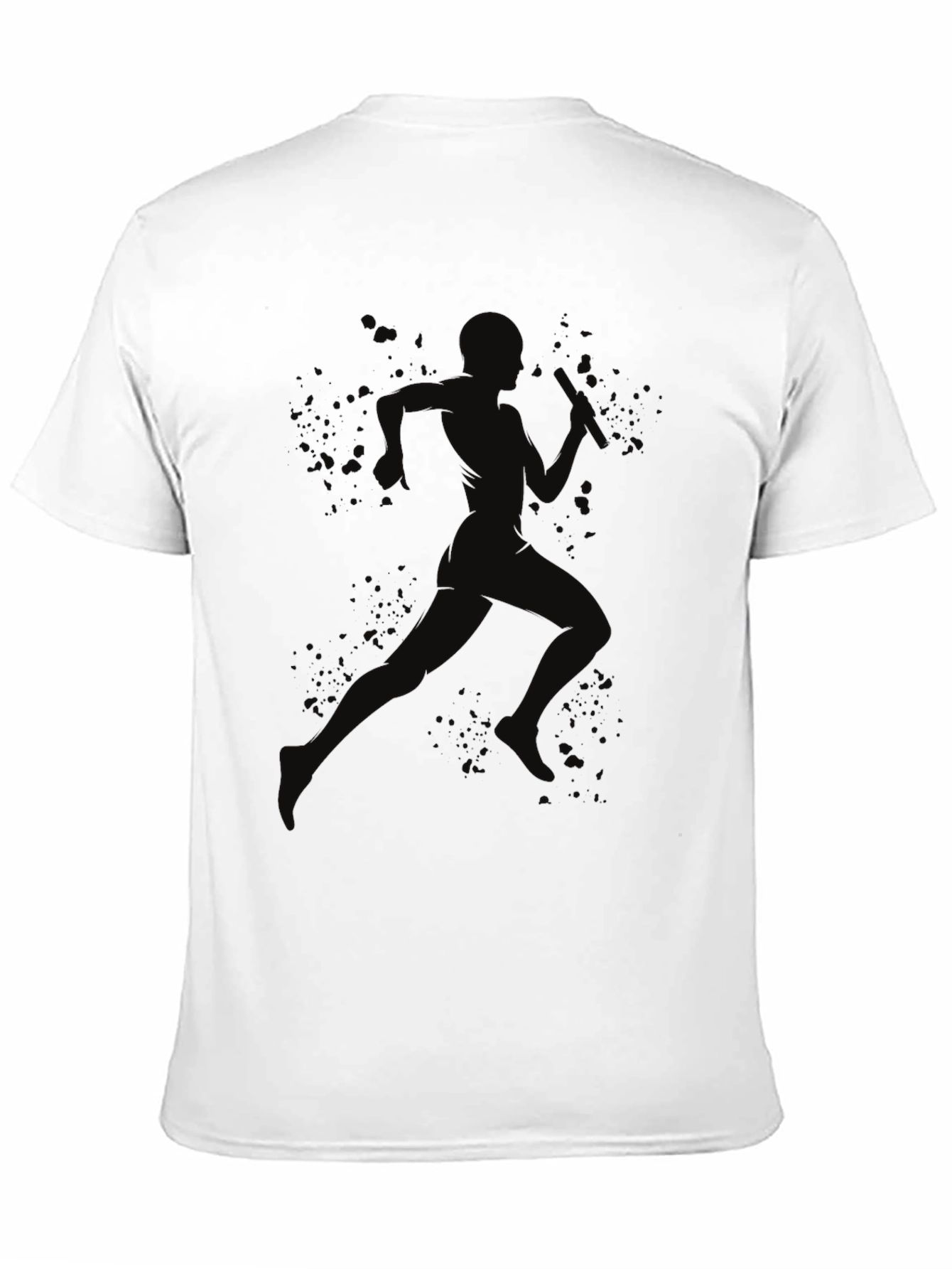 Black Men's Black Running Silhouette Graphic Tee view 11