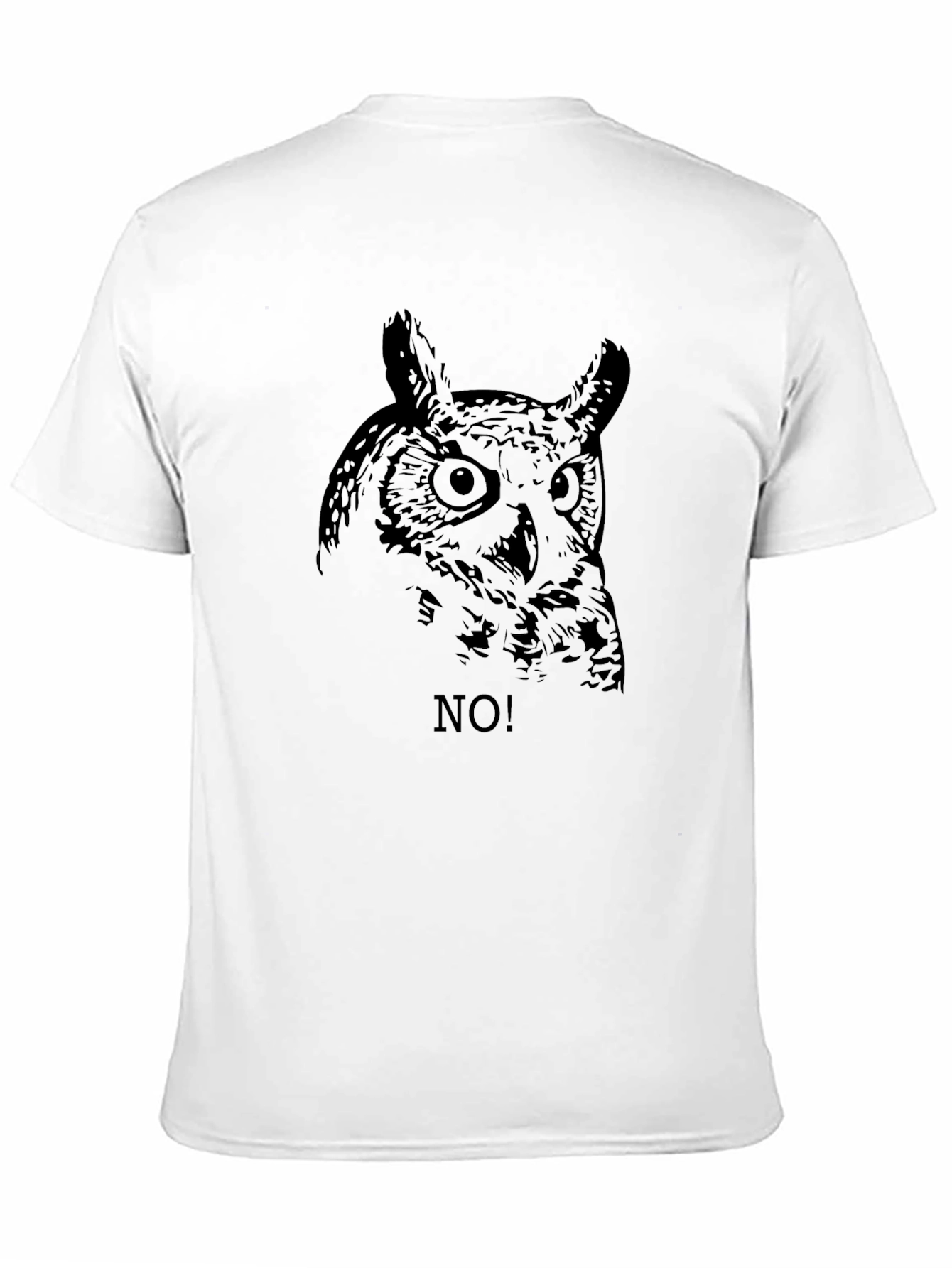 Black Owl No! Graphic Black T-Shirt - Men's Fashion view 11