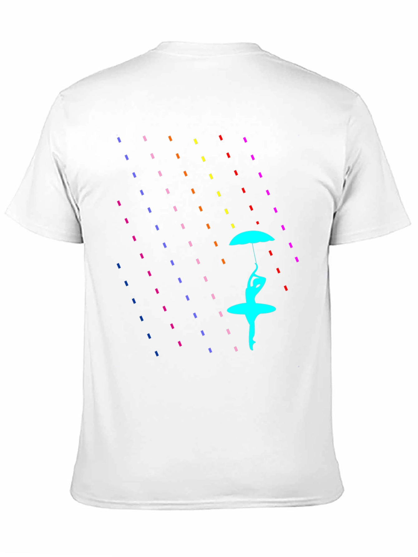 Black Rain of Color: Artistic Graphic Print T-Shirt view 11