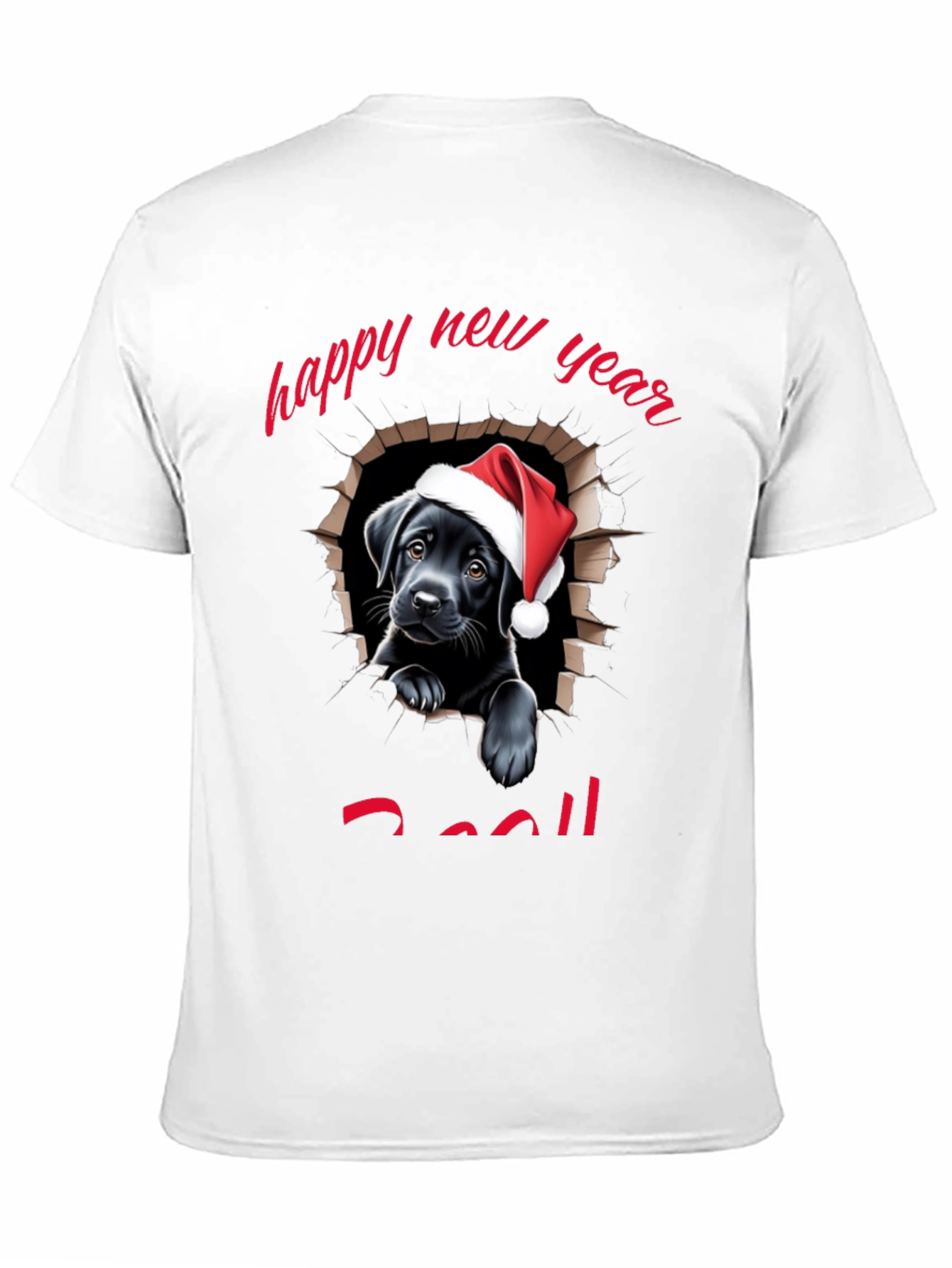 Black Happy New Year Dog T-Shirt view 11