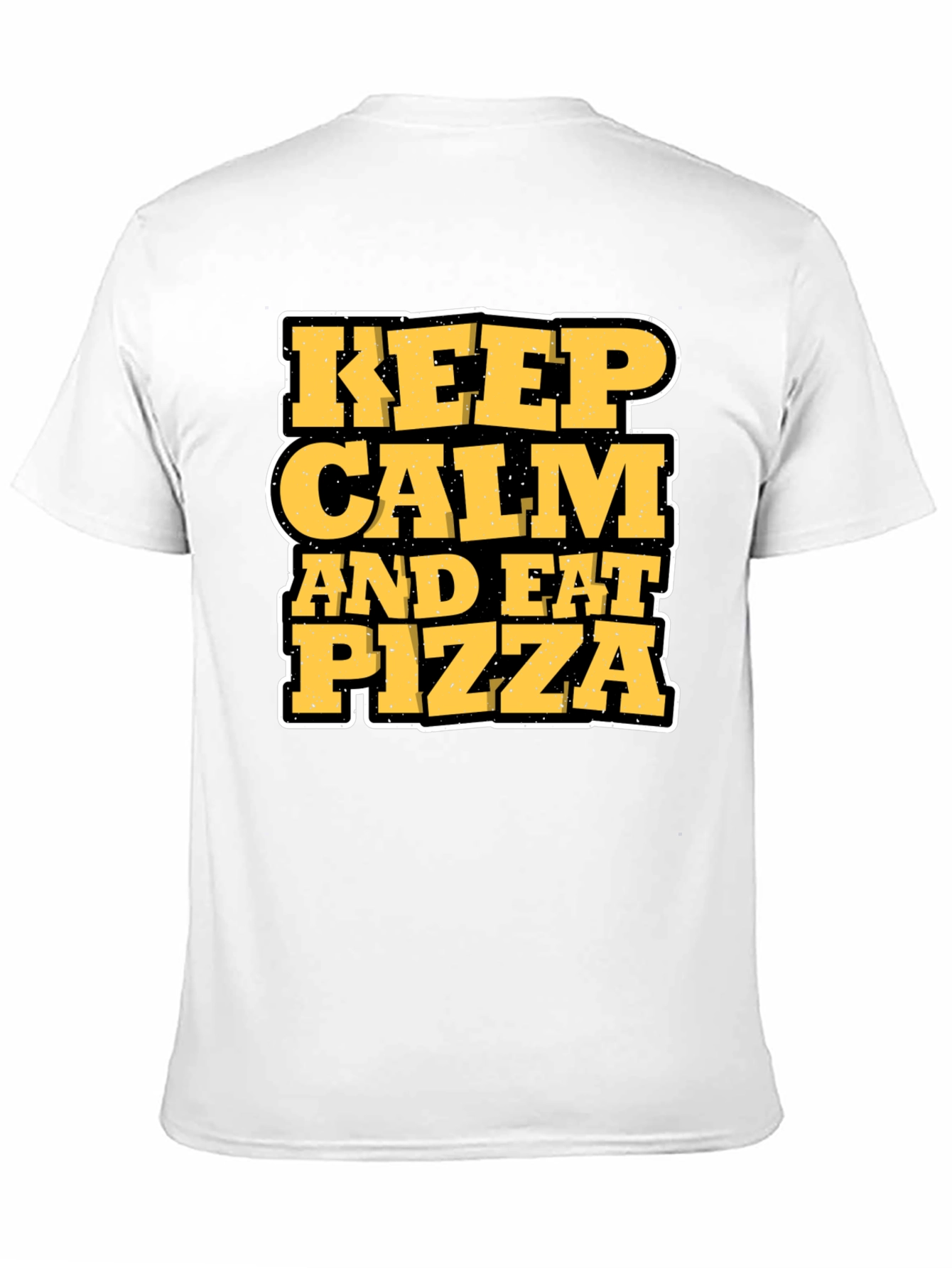 Black Keep Calm and Eat Pizza Graphic T-Shirt view 11
