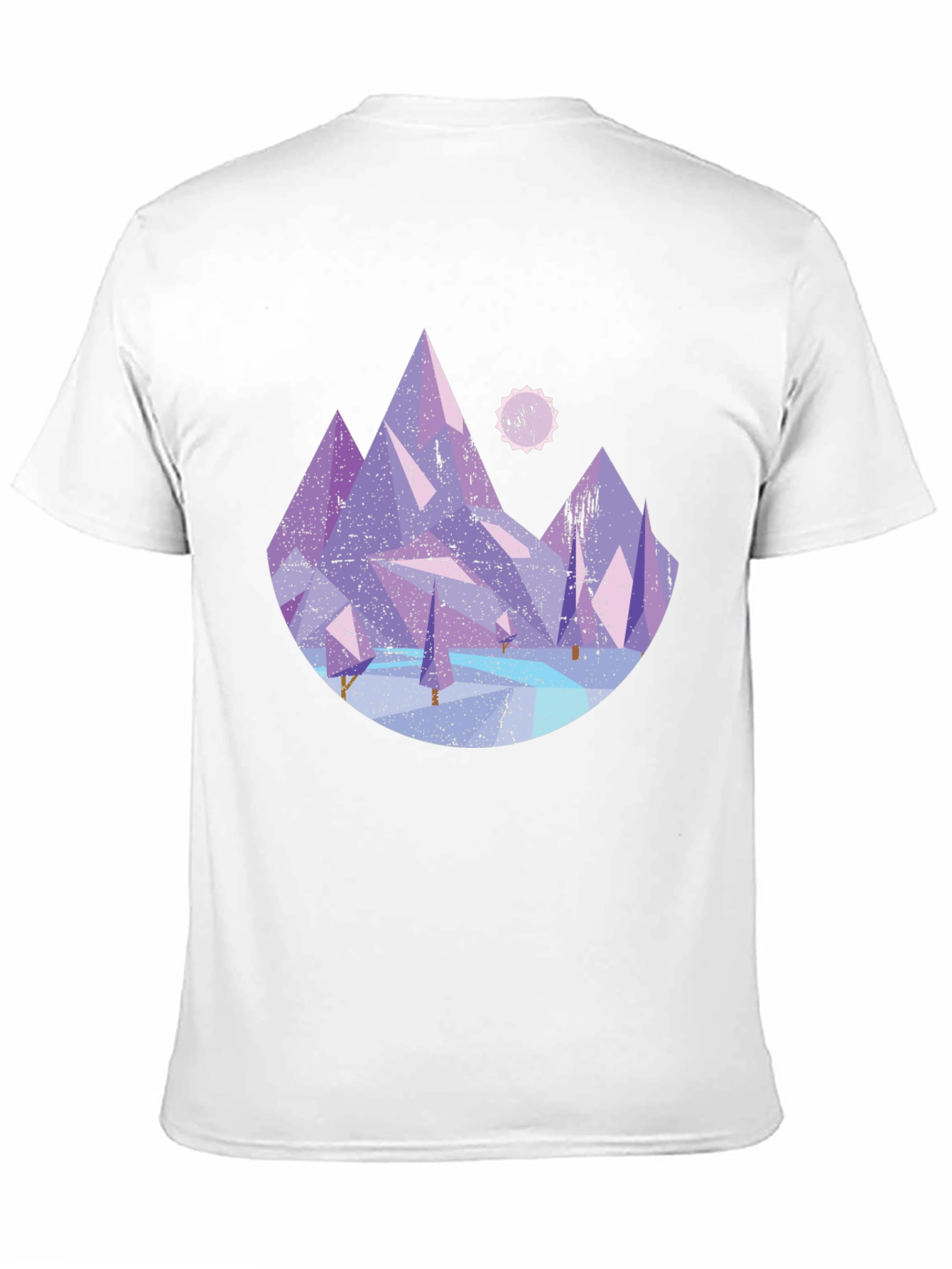 Black Abstract Mountain Graphic Tee - Black Cotton Shirt view 11