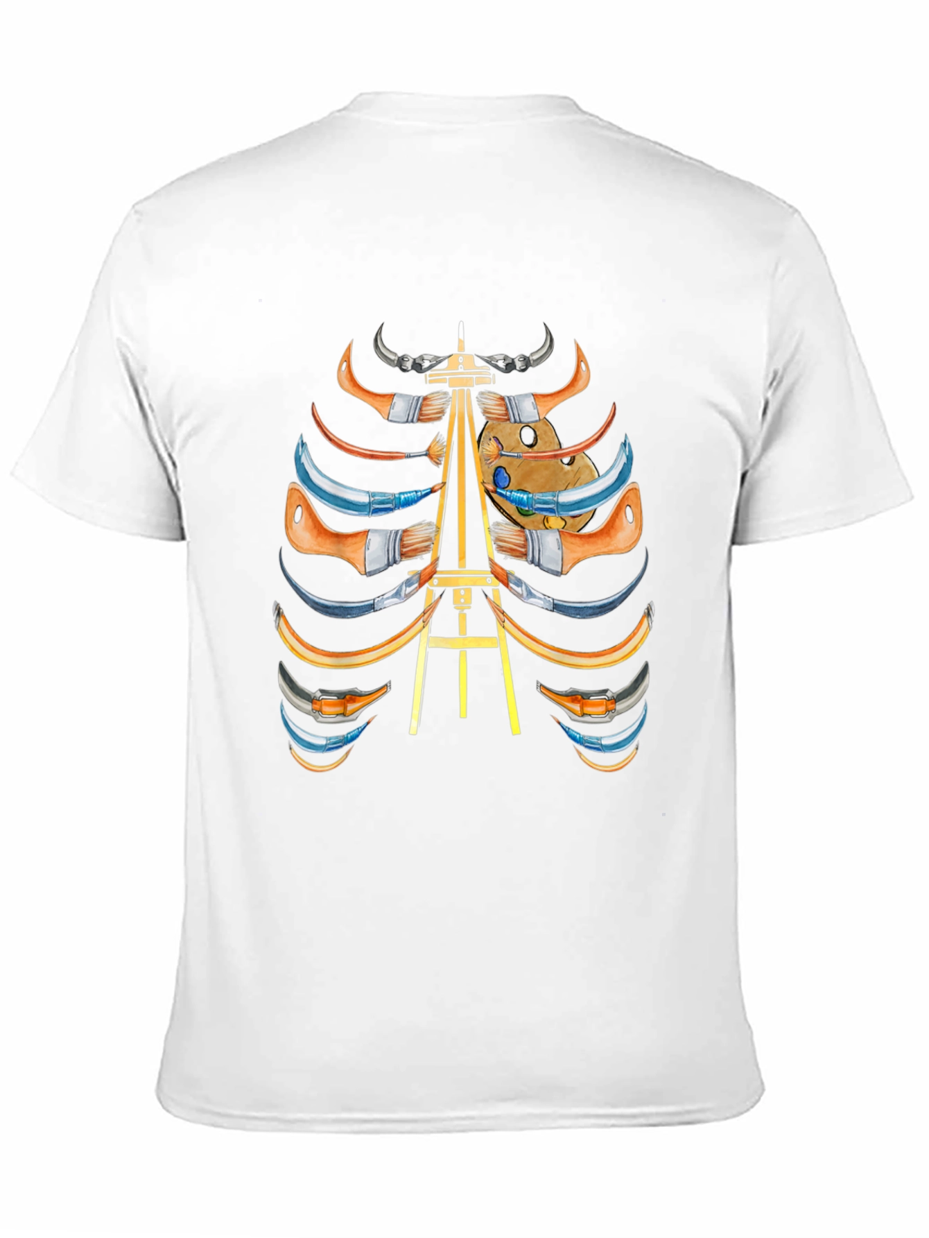 Black Artist Skeleton Ribcage Graphic Tee view 11