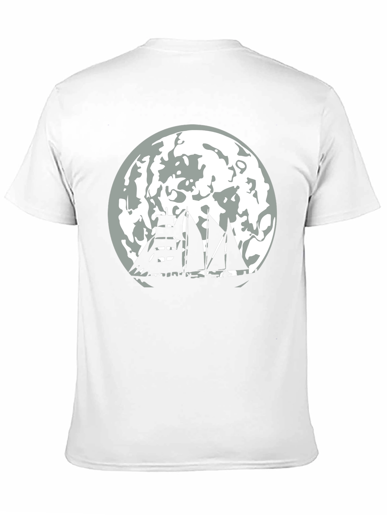 Black Moonlit Sailboat Black T-Shirt view 11