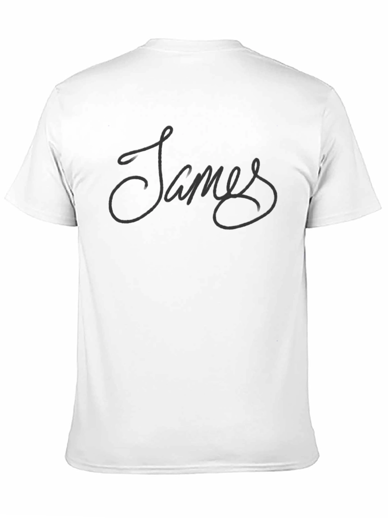 Black James Script Black T-Shirt - Soft Cotton Casual Tee view 11