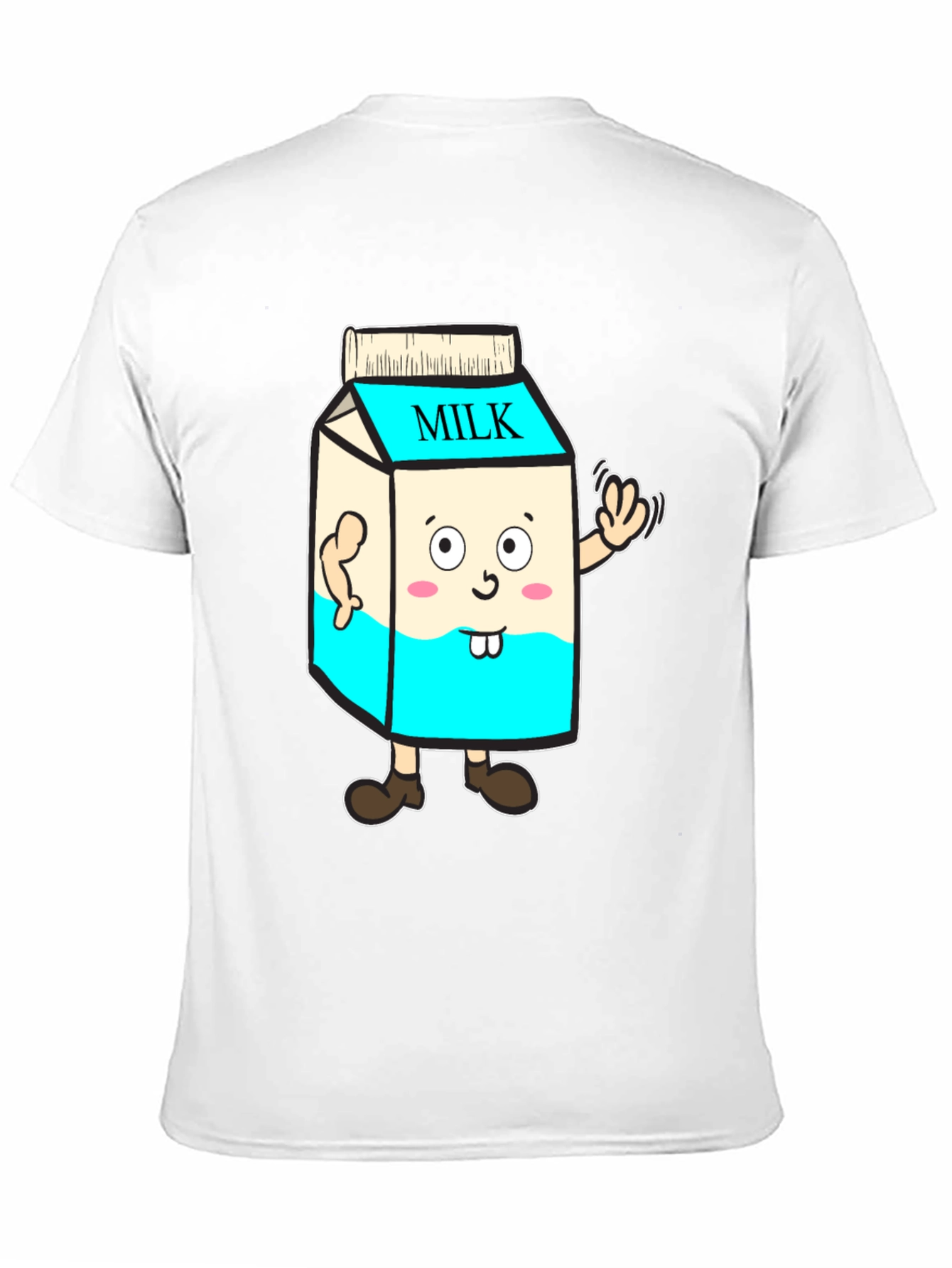 Black Funny Milk Carton Character T-Shirt - Black Cotton Tee view 11