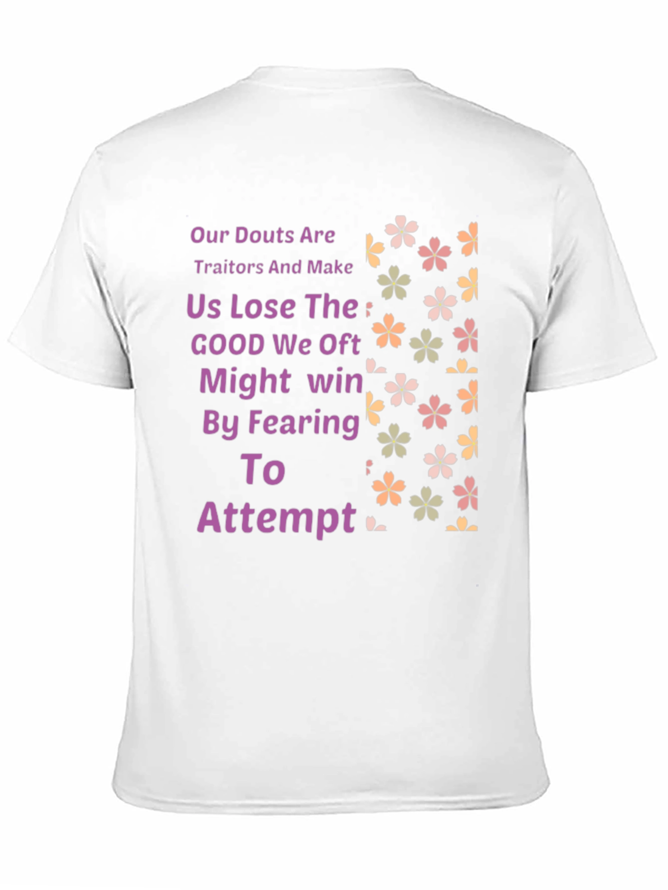 Black Motivational T-Shirt: Our Doubts Are Traitors view 11