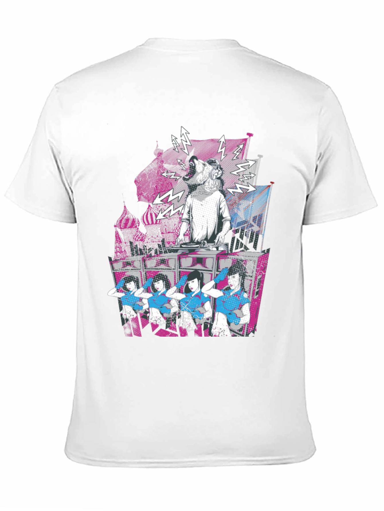 Black DJ Dog & Dancing Girls Graphic T-Shirt view 11