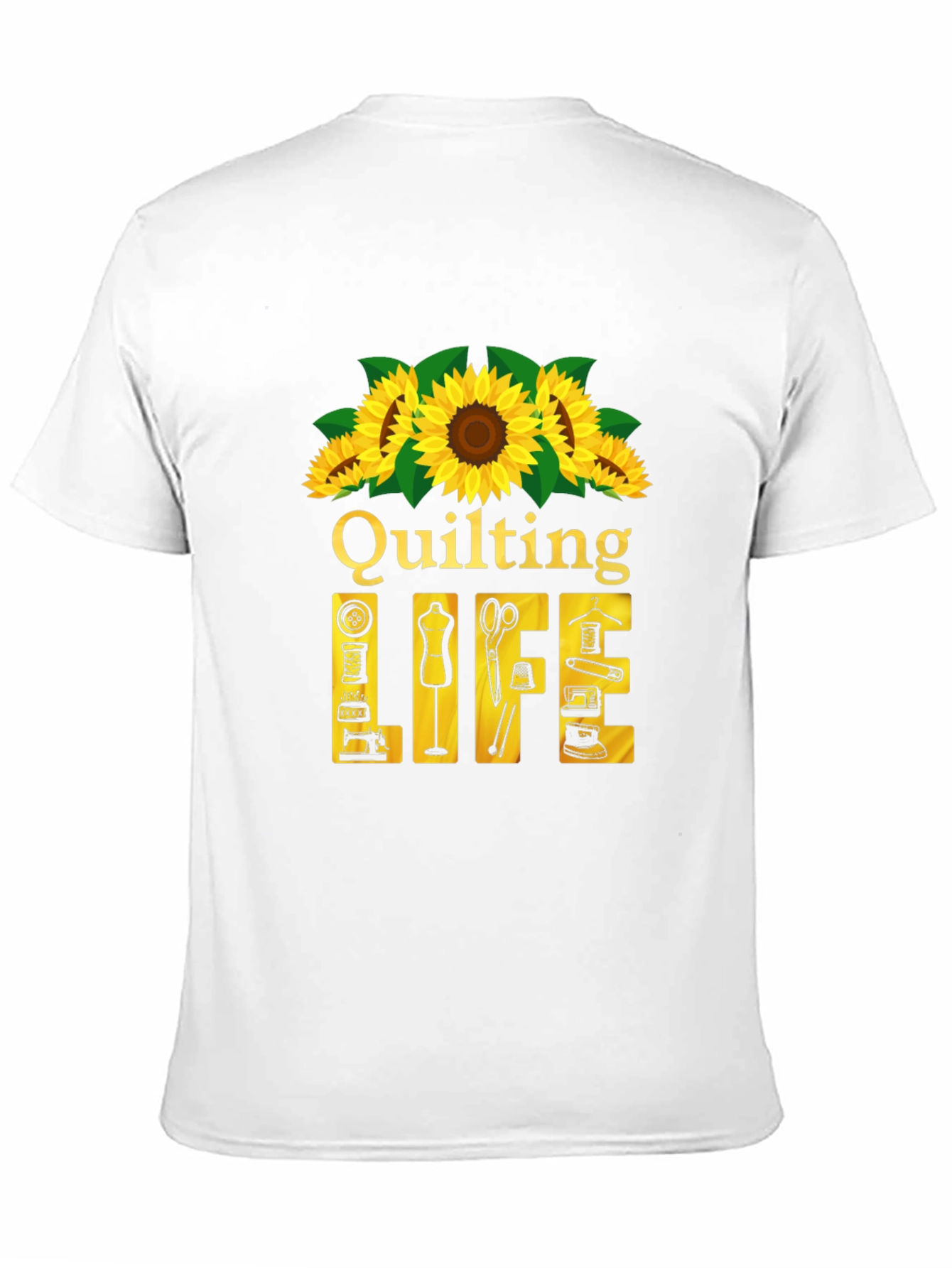 Black Quilting Life T-Shirt: Sunflower Edition view 11