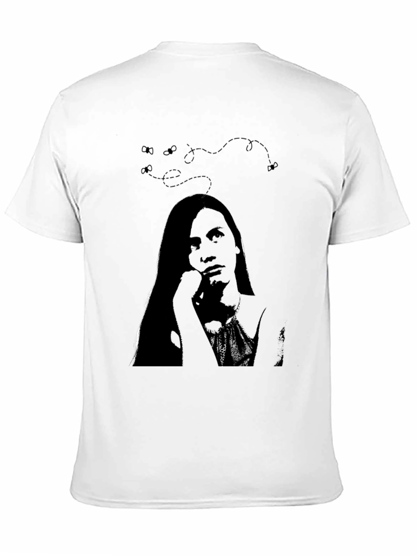 Black Graphic Tee - Woman Portrait Design - 11