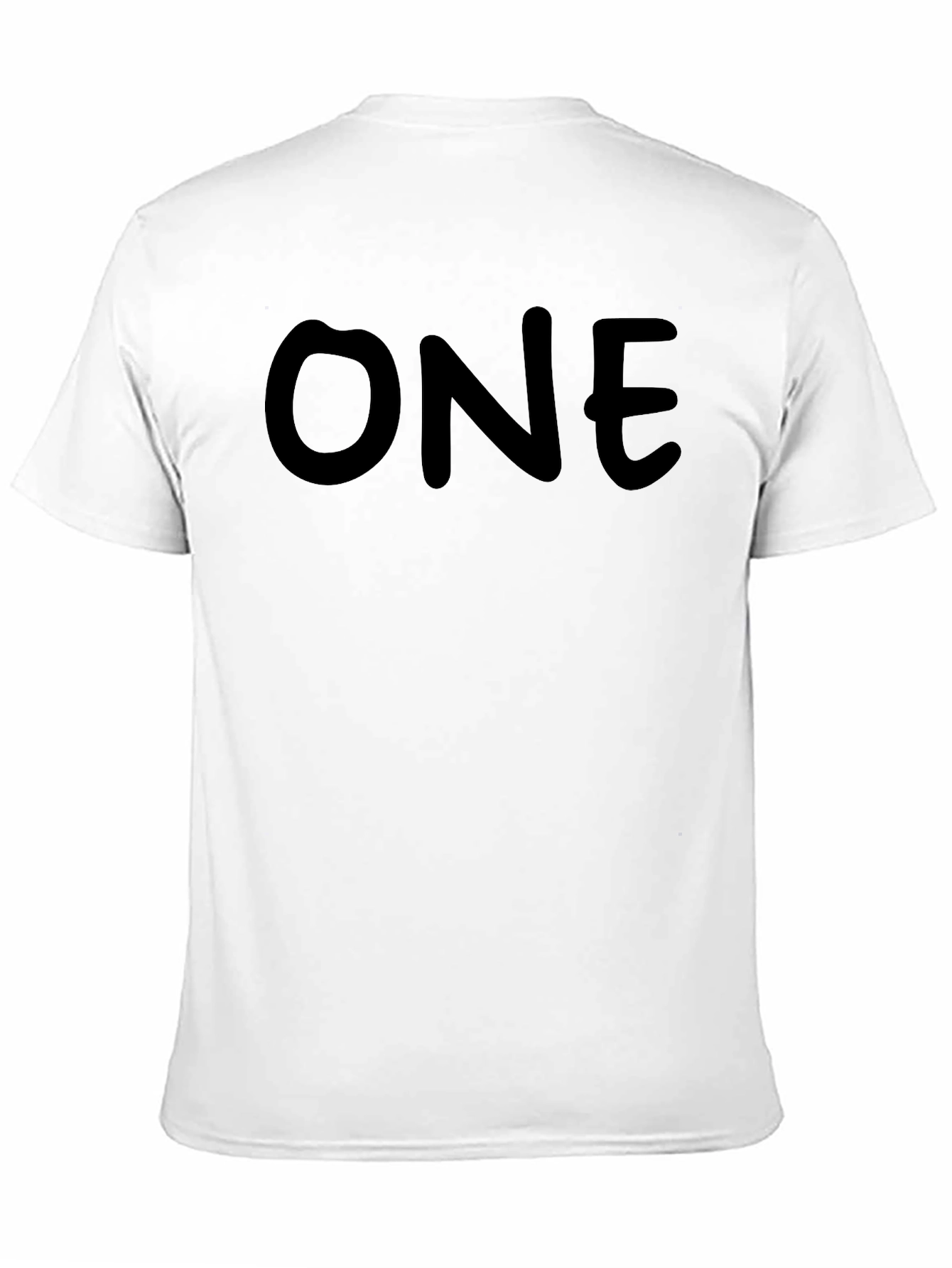 Black Men's Black "ONE" Graphic Tee - Casual Style view 11