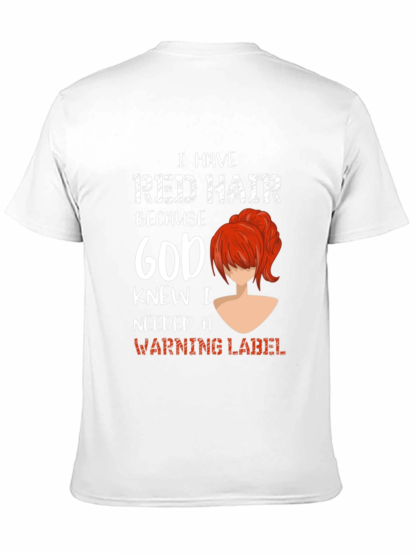 Black Red Hair Warning Label Graphic Tee view 11