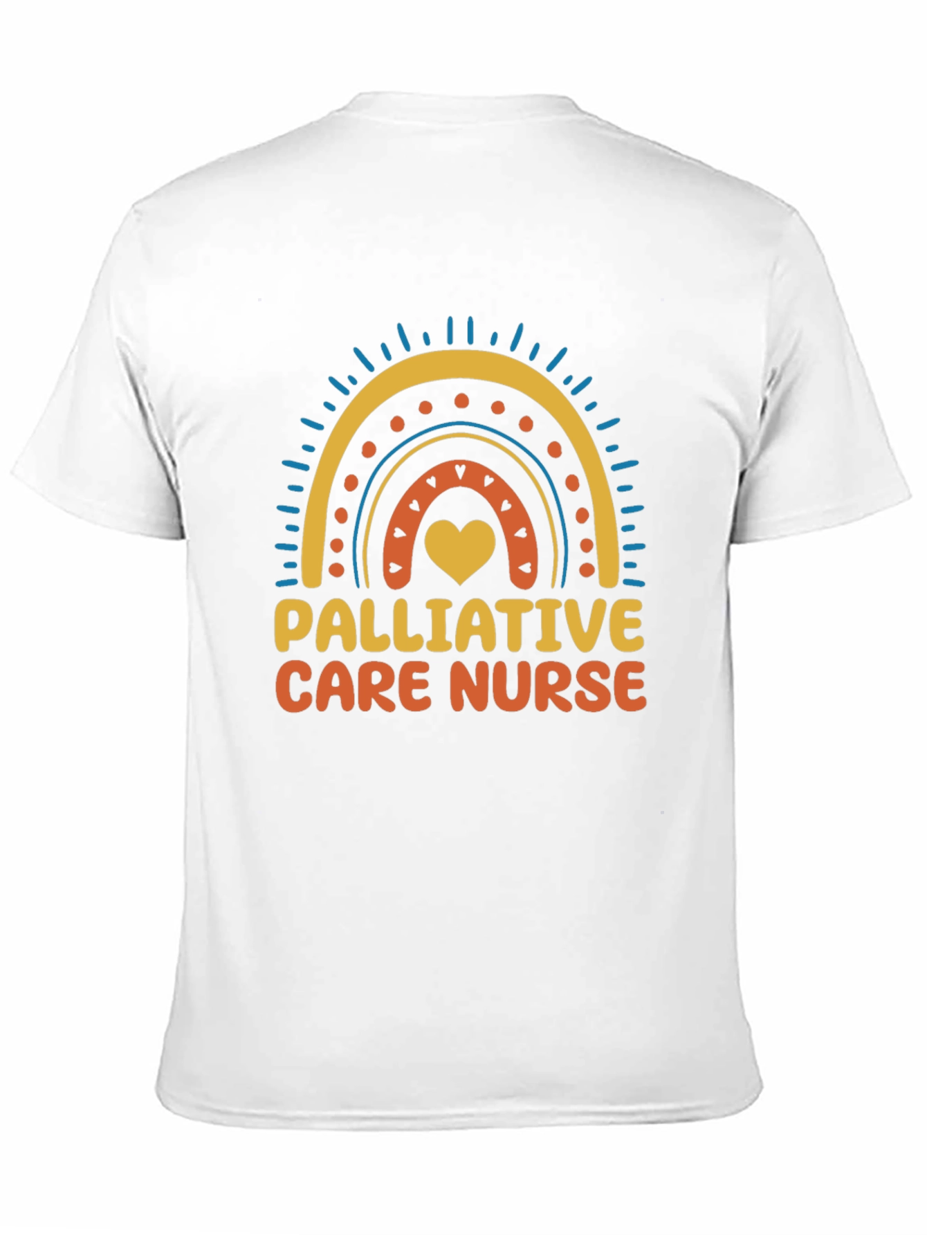 Black Palliative Care Nurse Rainbow Heart T-Shirt view 11