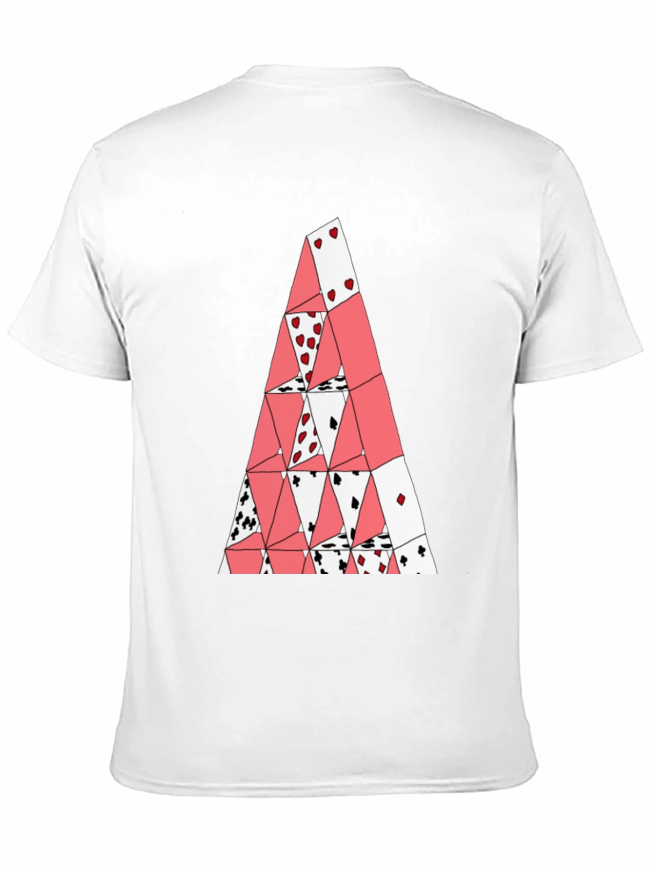 Black Card House Tee - Graphic Print Black T-Shirt view 11