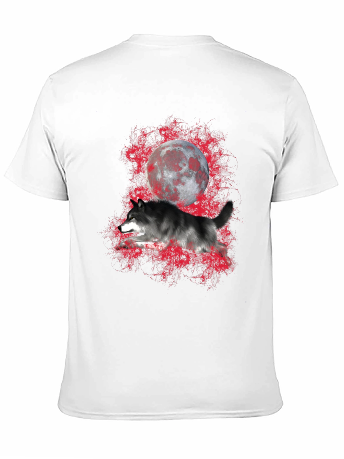 Black Wolf and Moon Graphic T-Shirt view 11