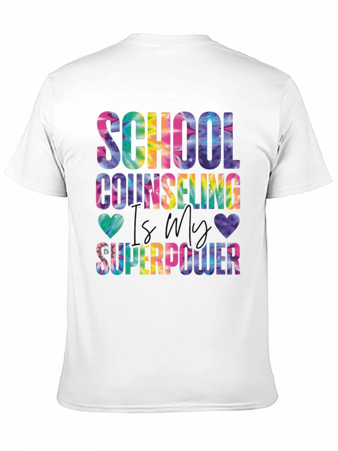 School Counseling Superpower Tie-Dye Graphic T-Shirt - 11