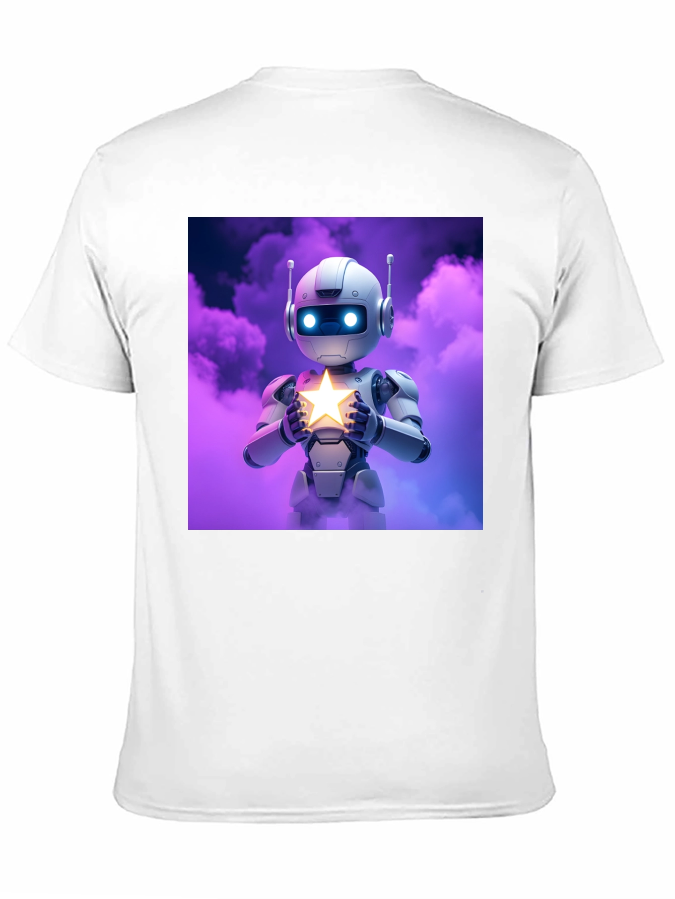 Black Robot Holding Star Graphic Tee view 11