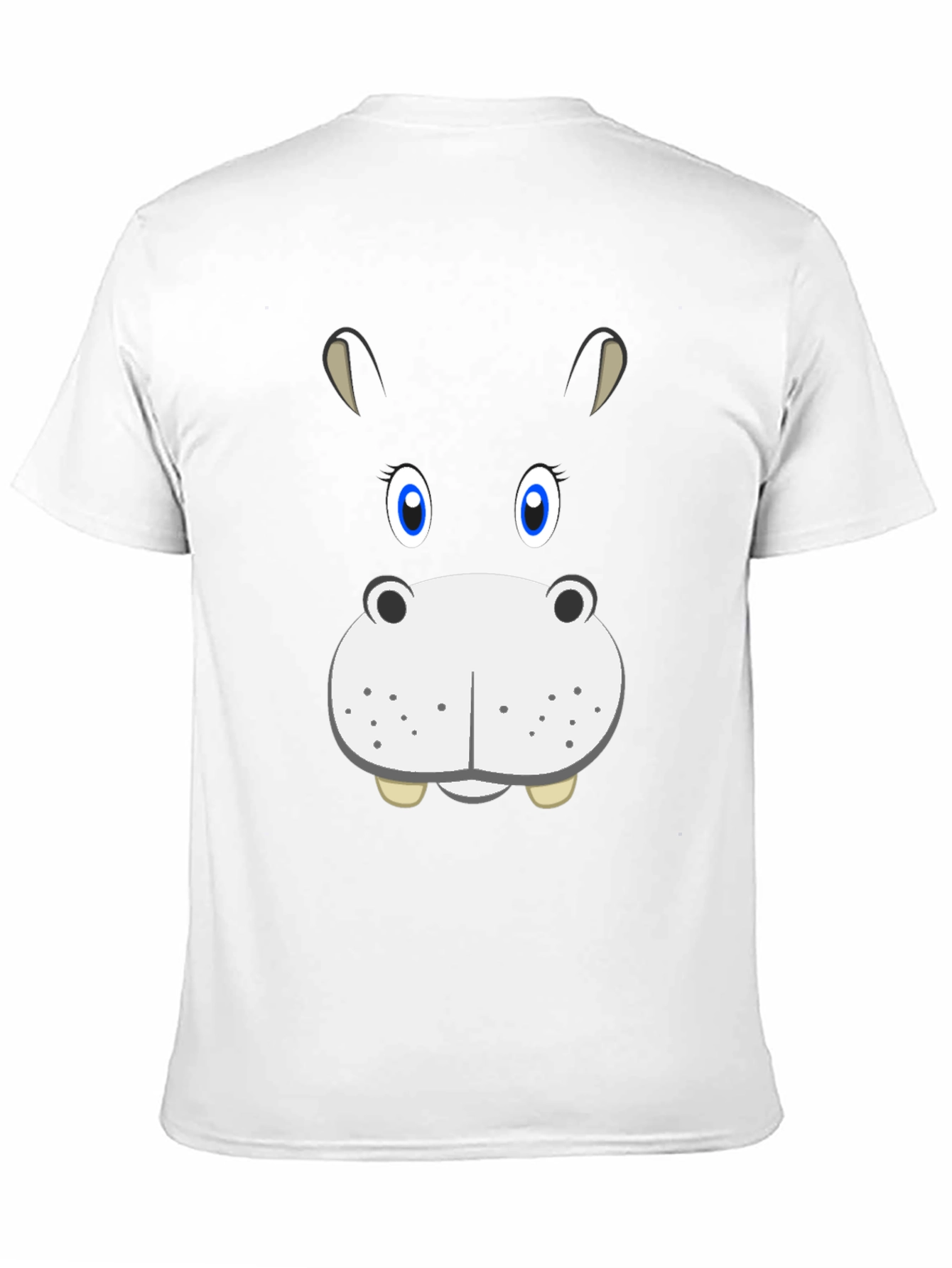 Black Hippo Face Graphic Tee - Fun Cartoon Animal Shirt view 11