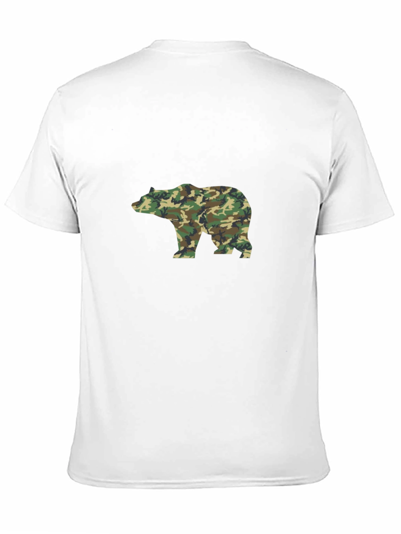 Black Camo Bear Graphic Tee - Black Cotton Blend Casual Shirt view 11