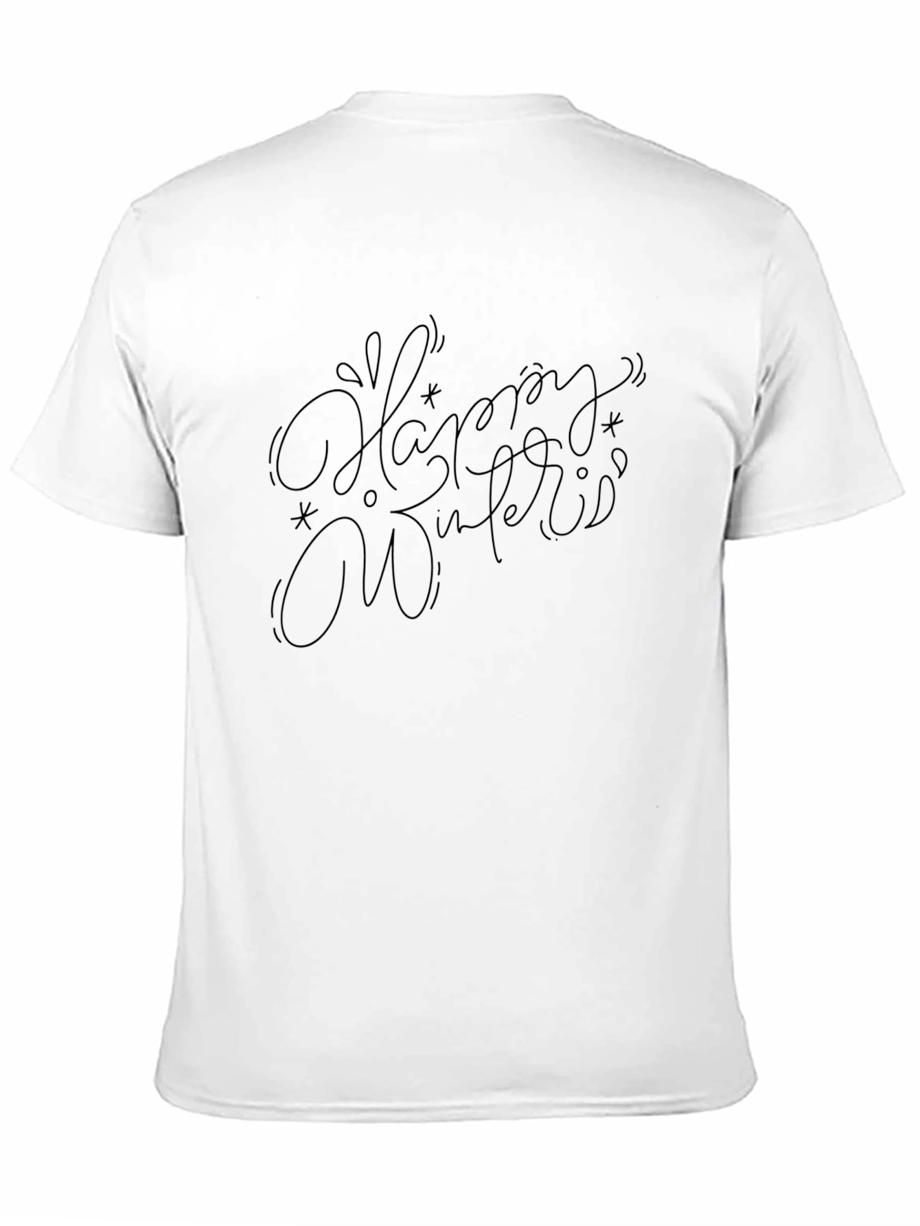 Black Happy Winter T-Shirt - Stylish Black Tee view 11