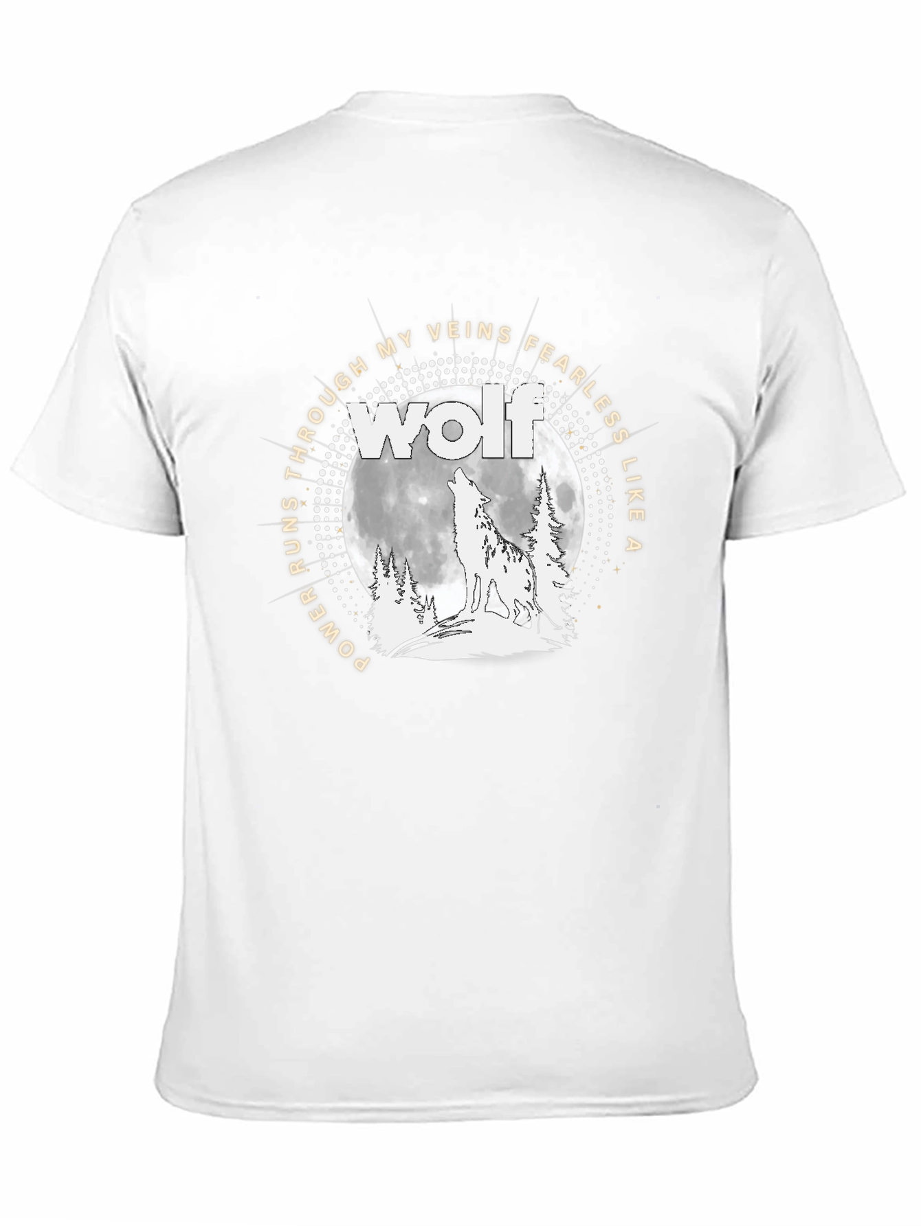 Black Wolf Power T-Shirt - Fearless Like a Wolf view 11
