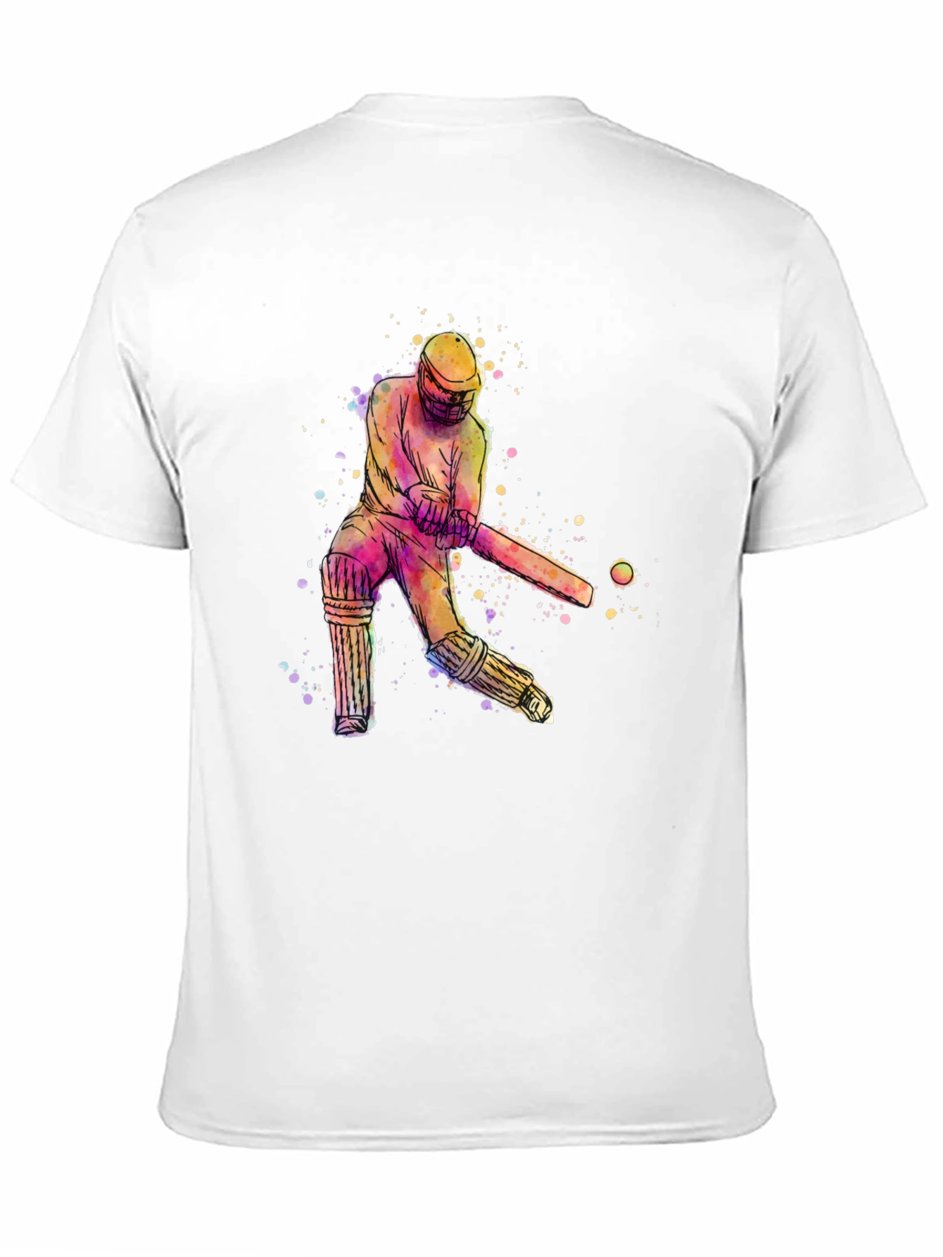 Black Cricket Player Watercolor Tee view 11