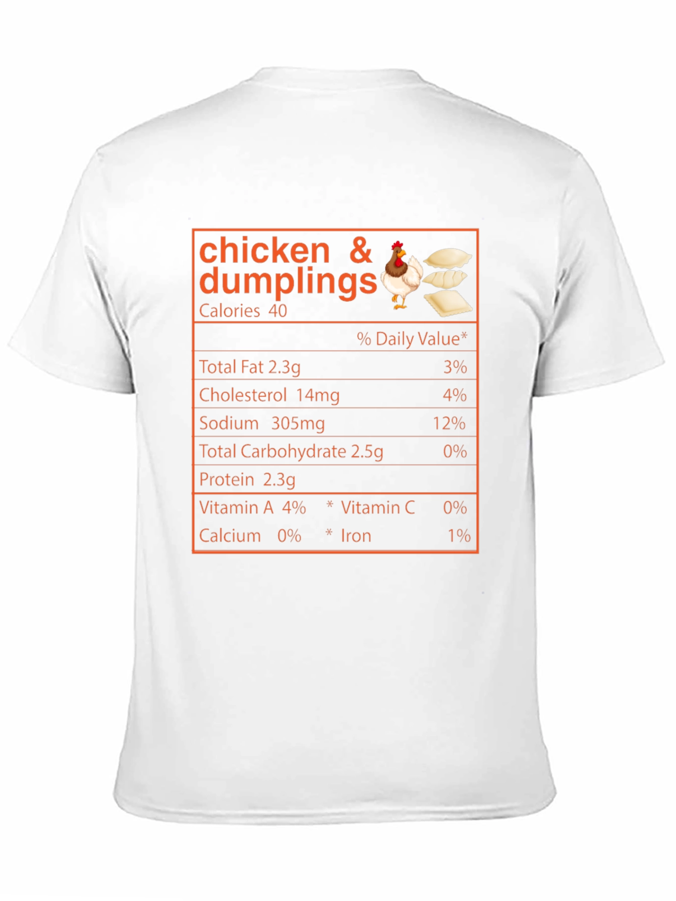 Black Chicken & Dumplings Nutrition Facts Novelty T-Shirt view 11