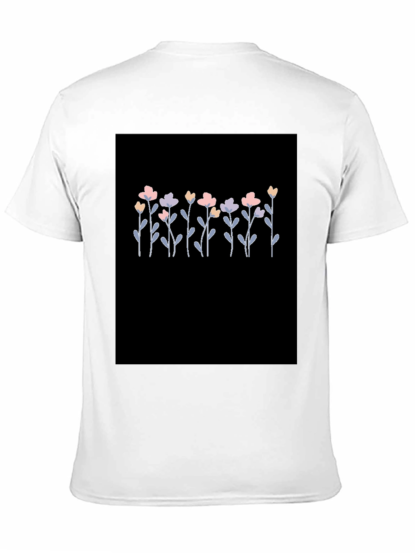 Black Floral Print Black T-Shirt for Men view 11