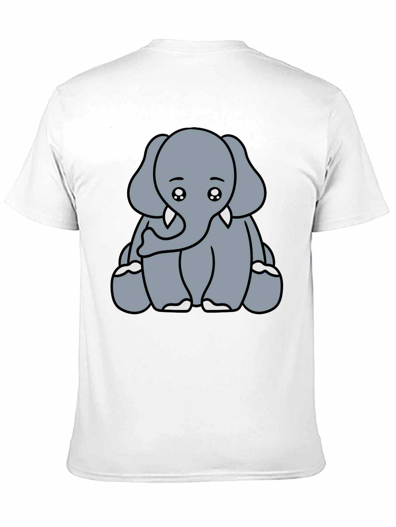 Black Cute Elephant Graphic Tee - Soft Cotton Blend view 11