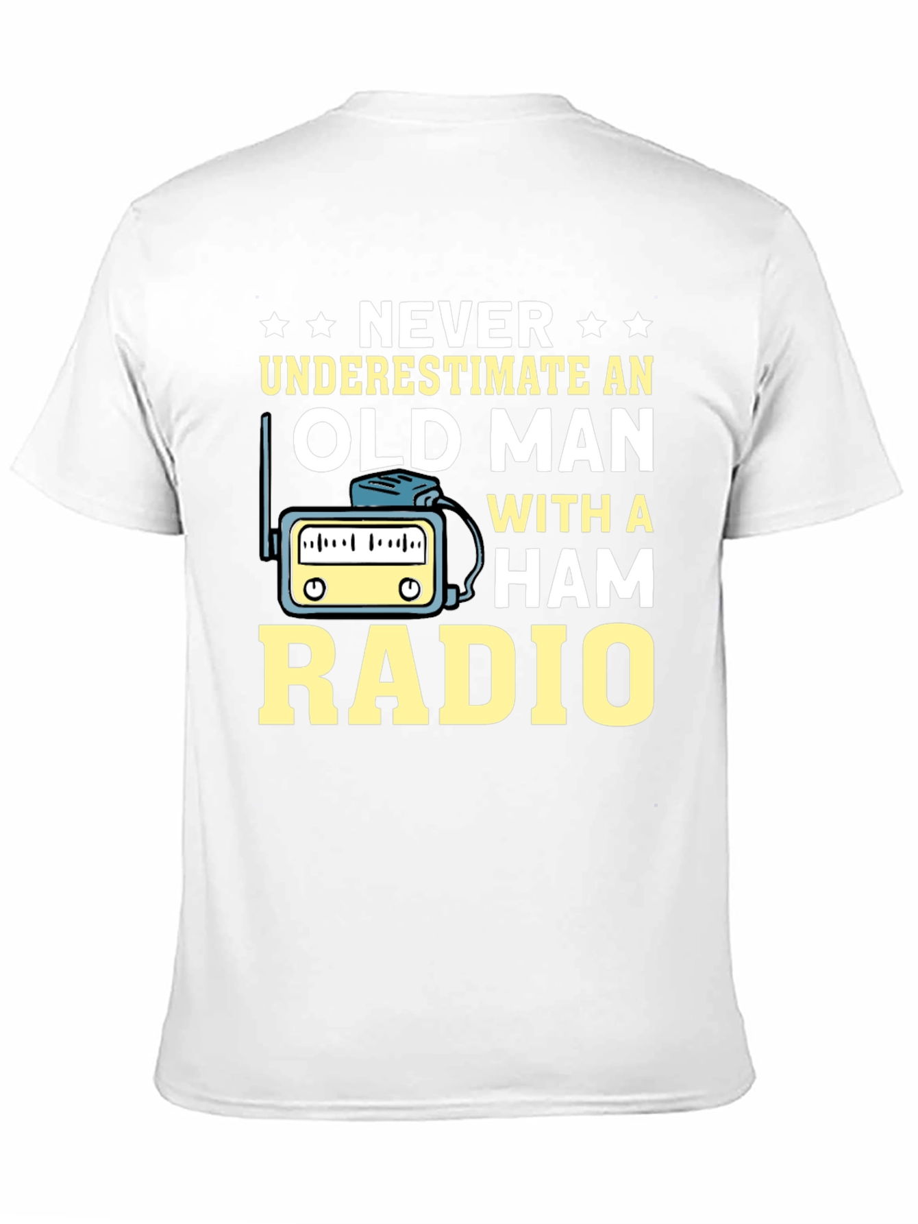 Black Ham Radio Old Man T-Shirt - Black view 11
