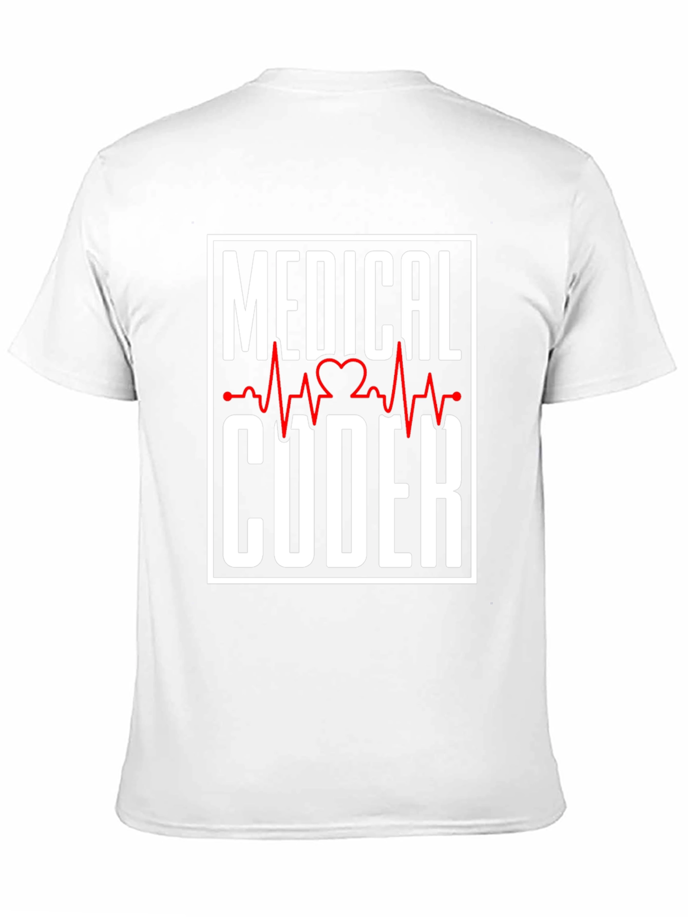 Black Medical Coder Heartbeat Graphic T-Shirt view 11