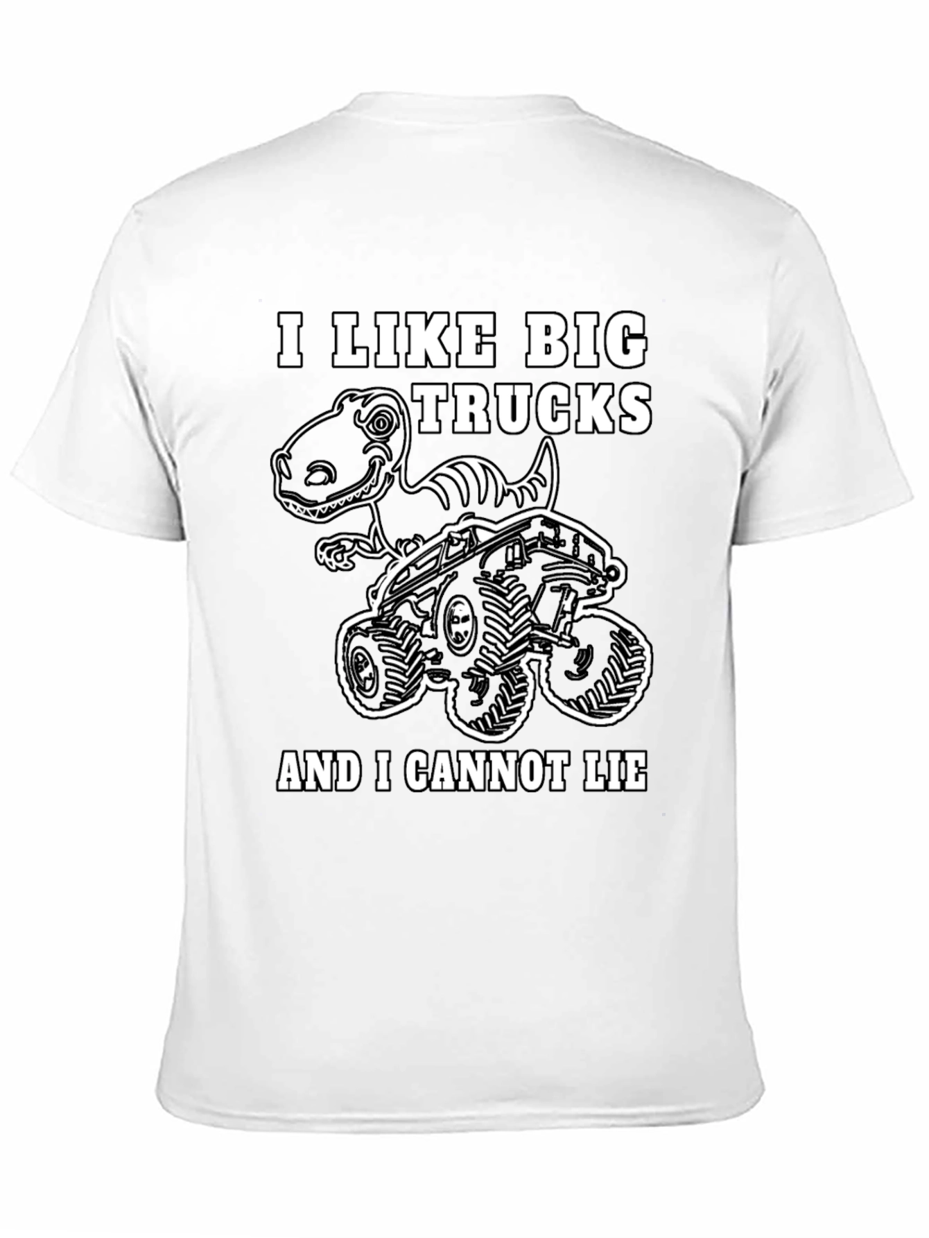 Black Big Trucks and Dinosaurs T-Shirt view 11