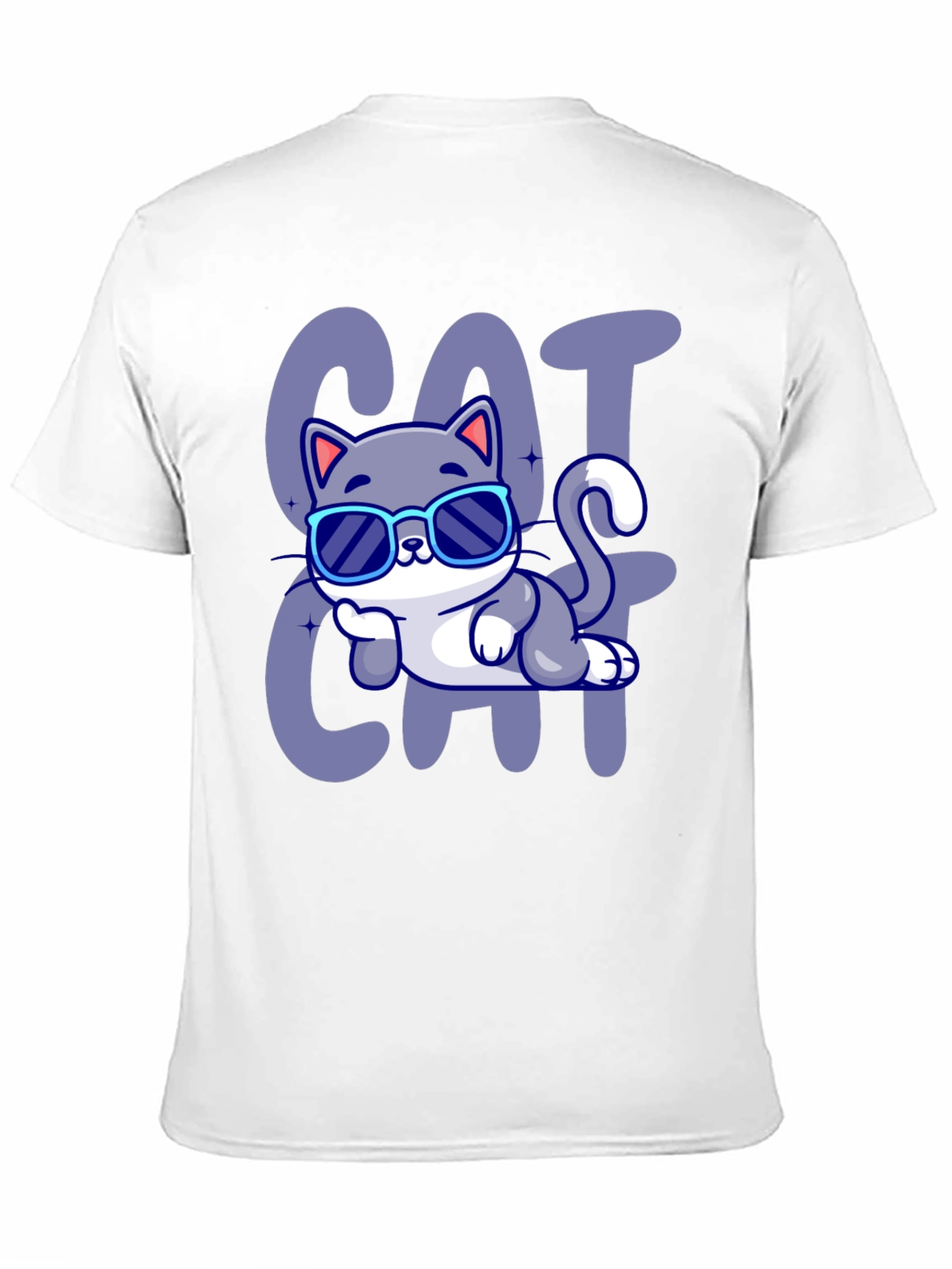 Black Cool Cat Cartoon T-Shirt view 11