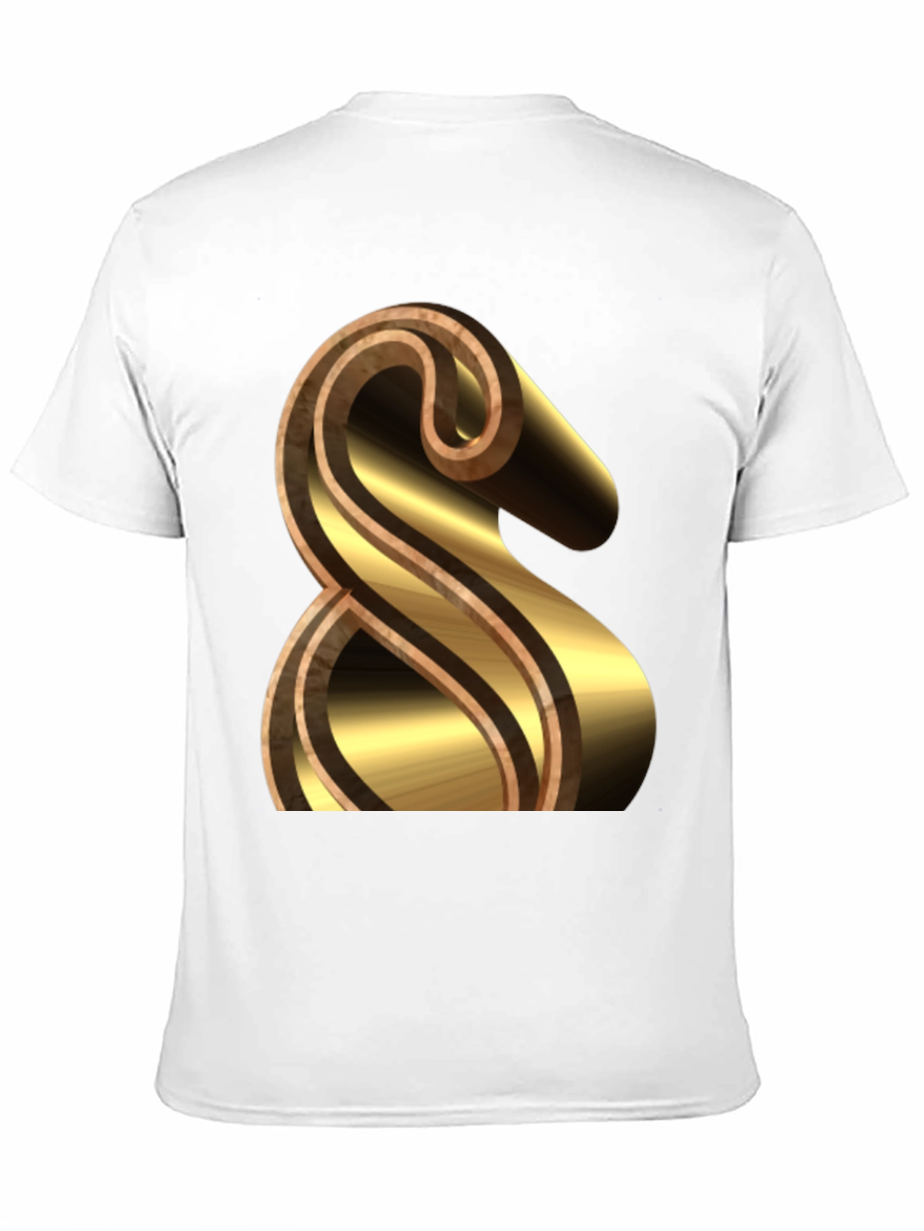 Black Stylish Black Tee with Gold & Brown Ampersand Design view 11
