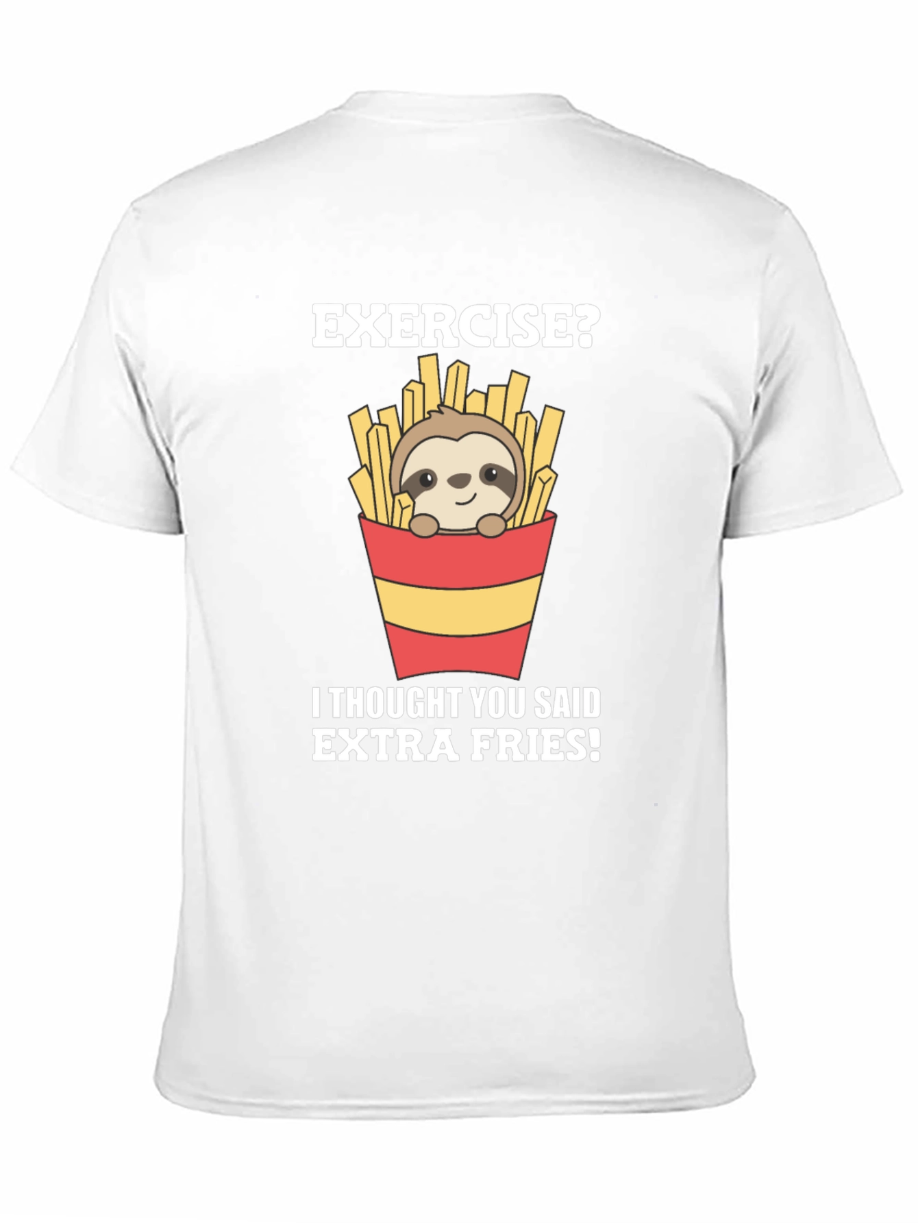 Black Exercise? Extra Fries Sloth Graphic Tee view 11