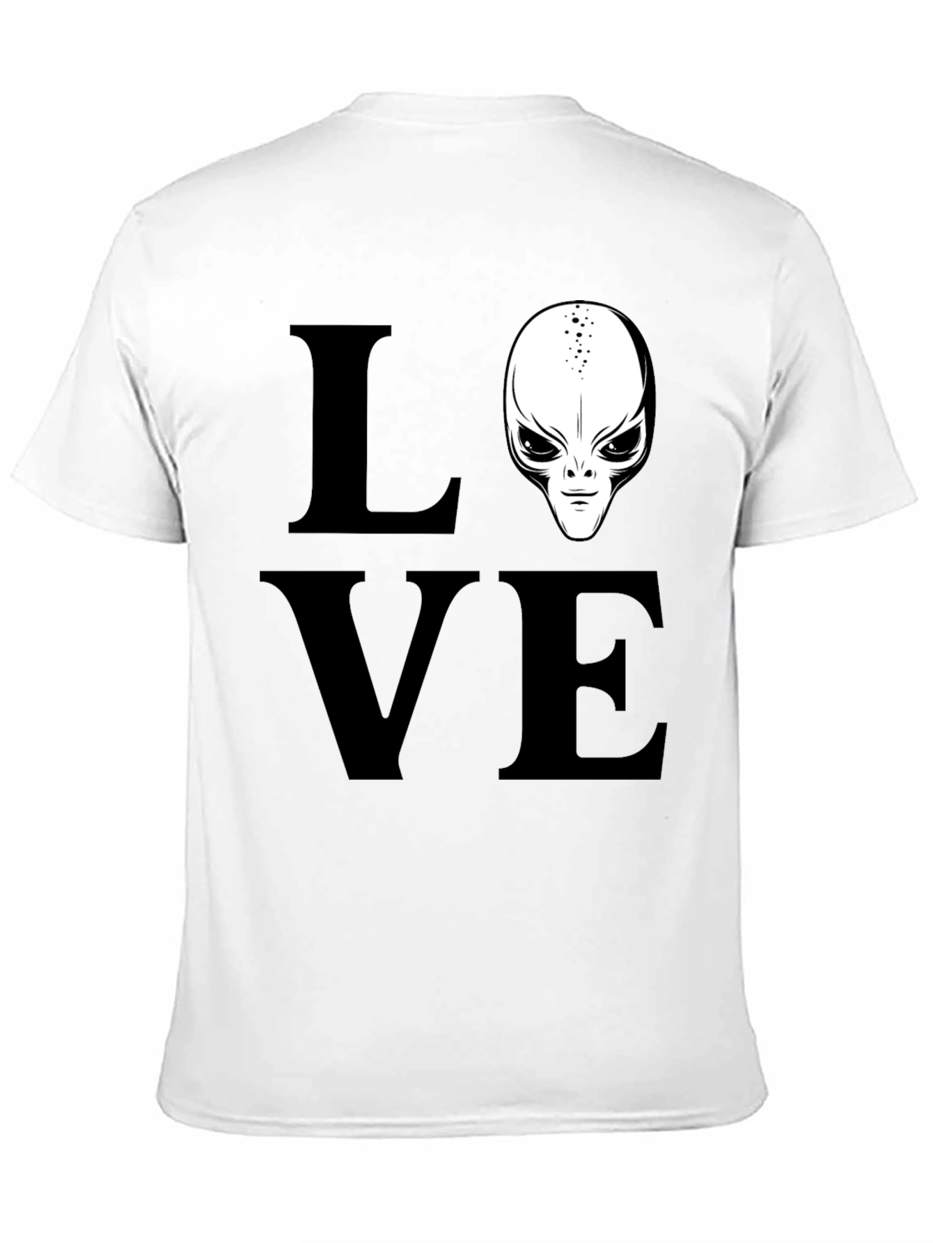 Black Love Alien Black T-Shirt, Sci-Fi Design view 11