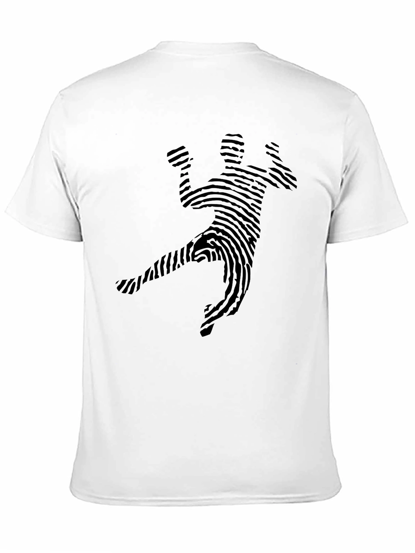 Black Fingerprint Handball Player Black T-Shirt view 11