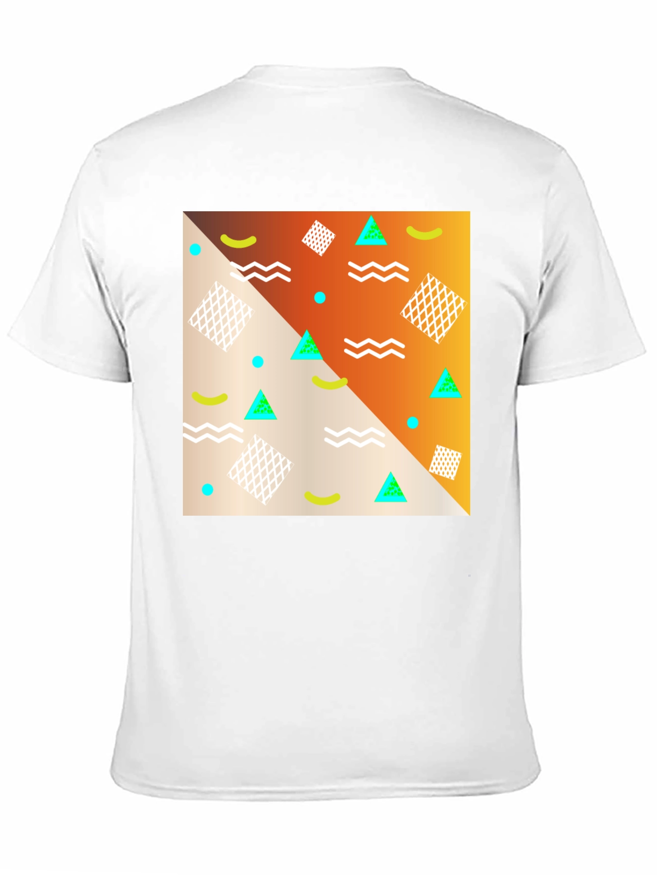Black Retro Geometric Print T-Shirt view 11