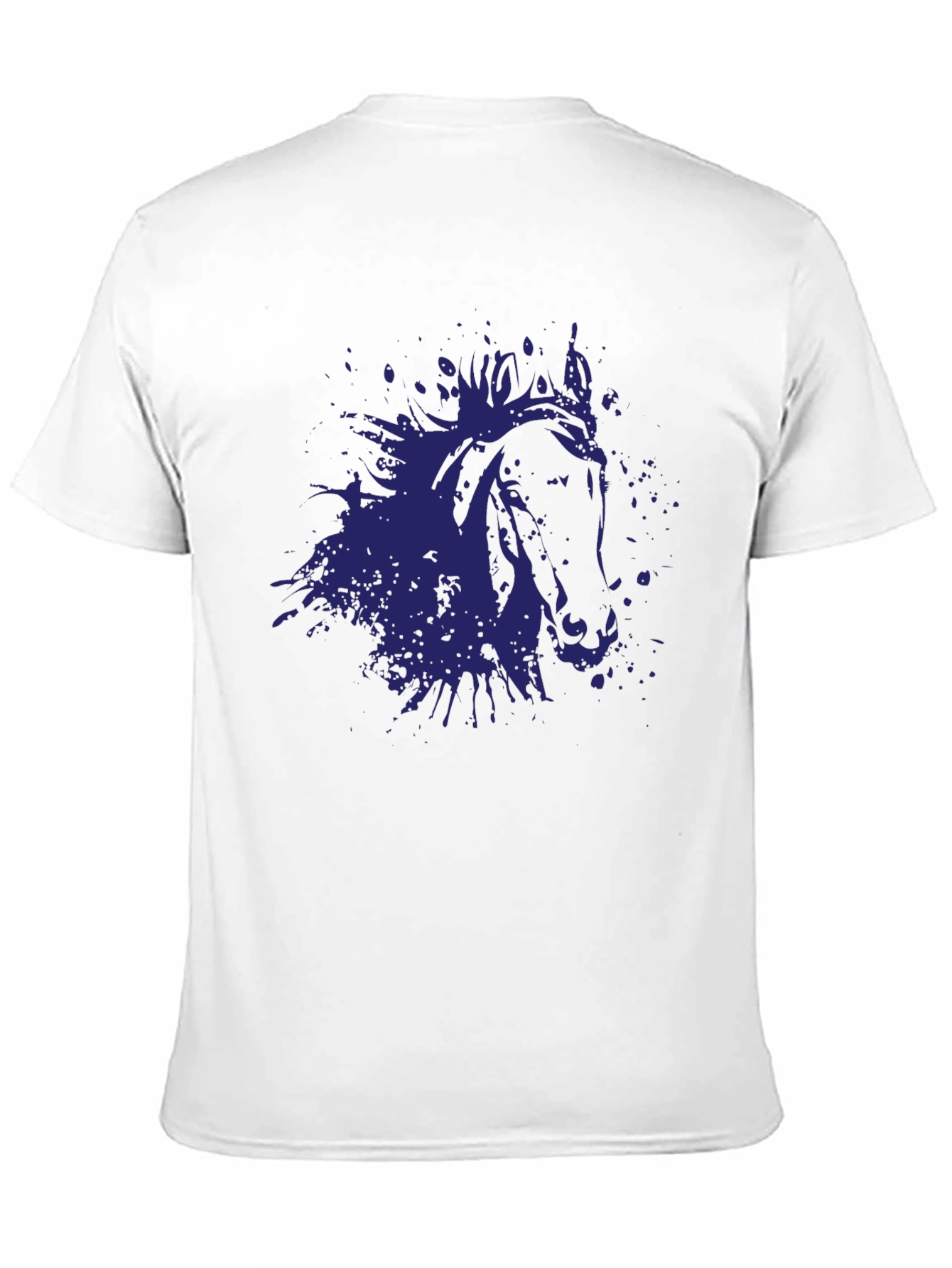 Black Abstract Horse Graphic Black T-Shirt view 11