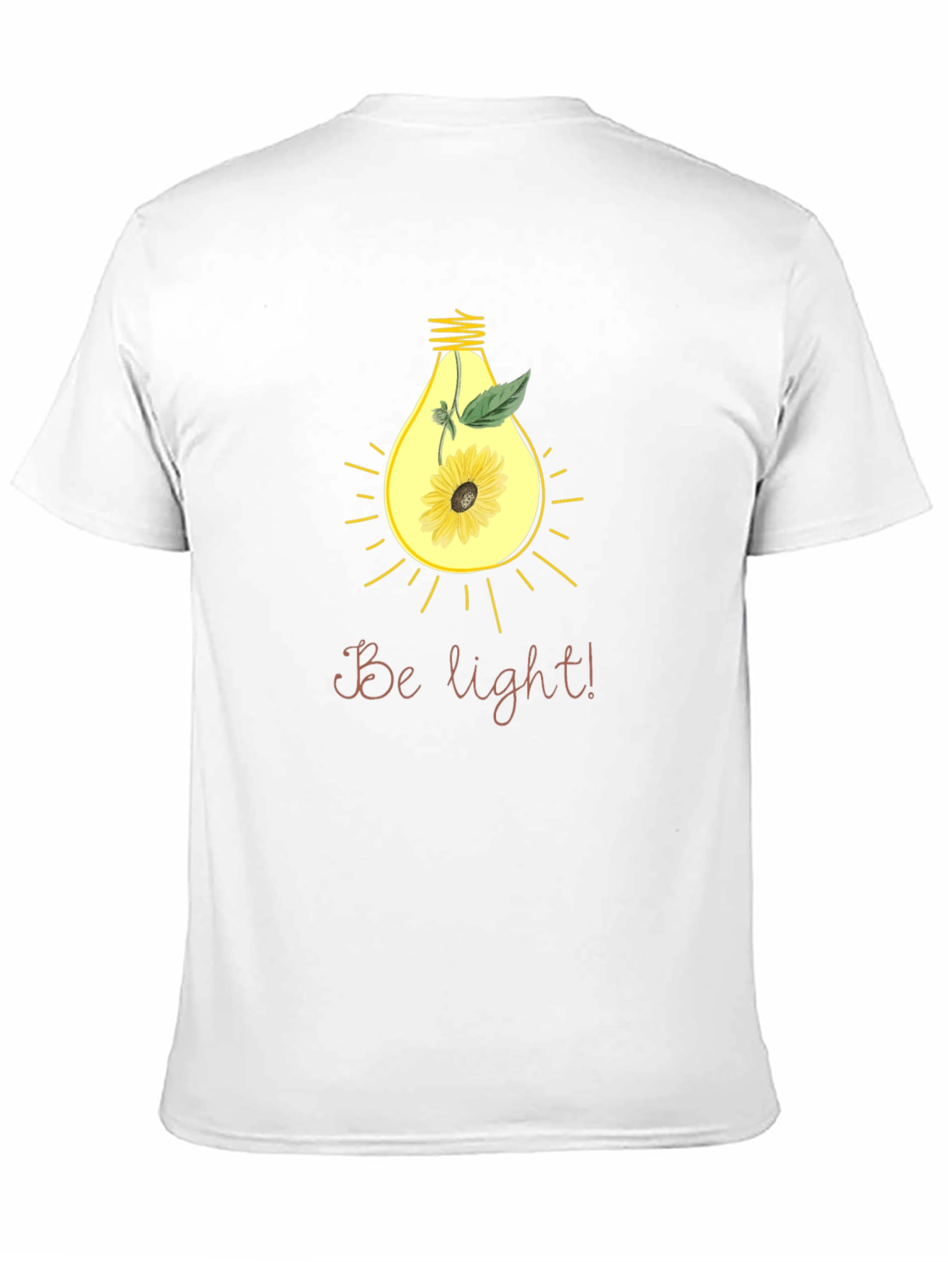 Black Be Light! Sunflower Bulb Graphic Black T-Shirt view 11