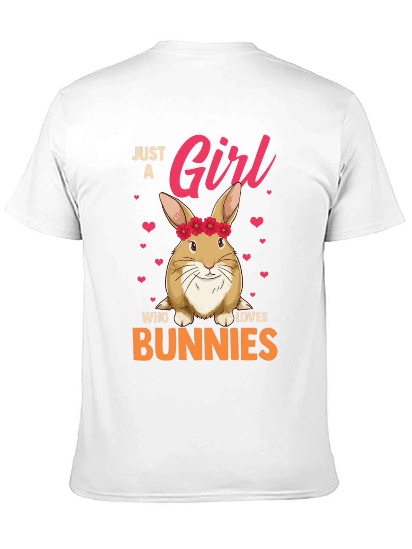Black Just a Girl Who Loves Bunnies Graphic T-Shirt view 11