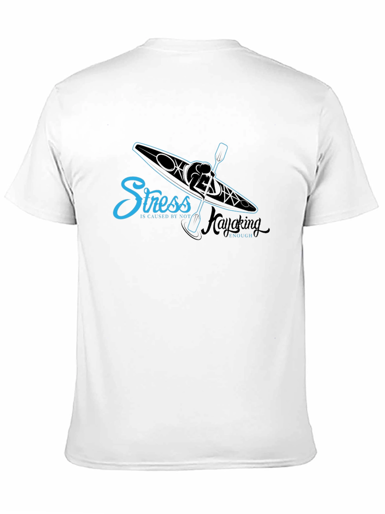 Black Kayaking Stress Relief T-Shirt view 11