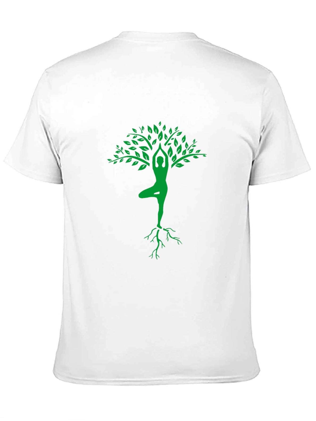 Black Yoga Tree Pose Graphic Tee - Black Cotton view 11
