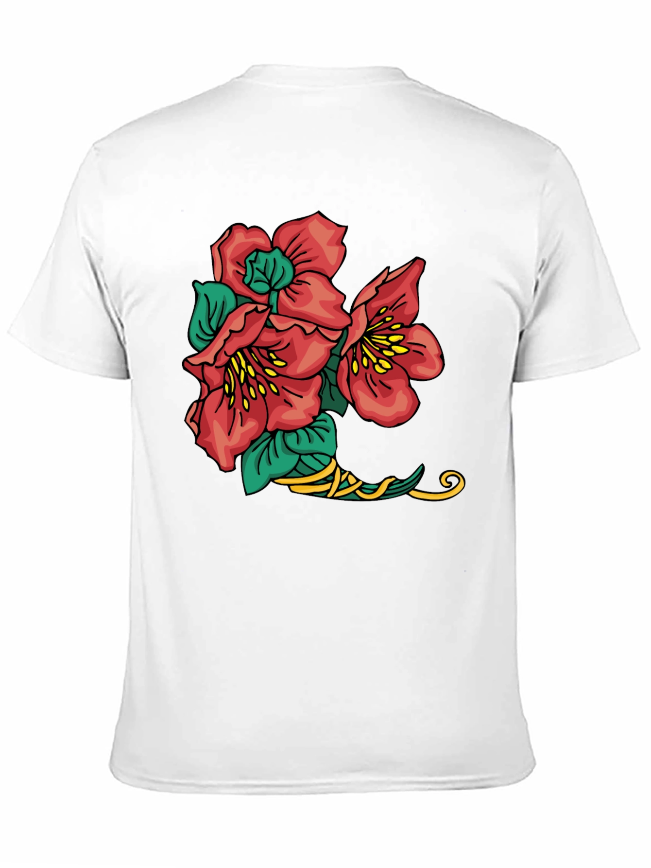 Black Floral Graphic Tee - Black Cotton Casual Shirt view 11